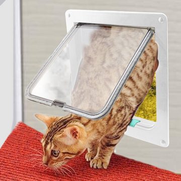 Randaco Katzenklappe Katzenklappe Haustiertür Katzentür für Katzen Hundeklappe 4 Wege