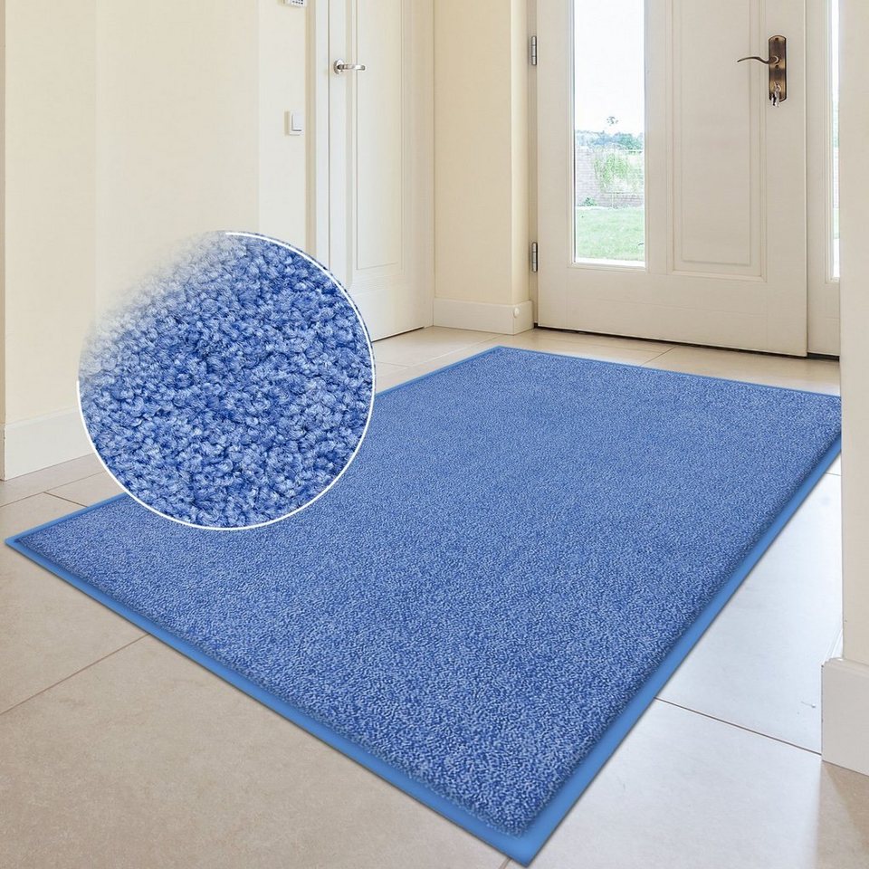 Fußmatte SKY Color Blau, 2 Größen, Eingangsmatte, SKY Schmutzfangmatten,  rechteckig, Höhe: 3.9 mm, mit farblich abgestimmtem Gummirand