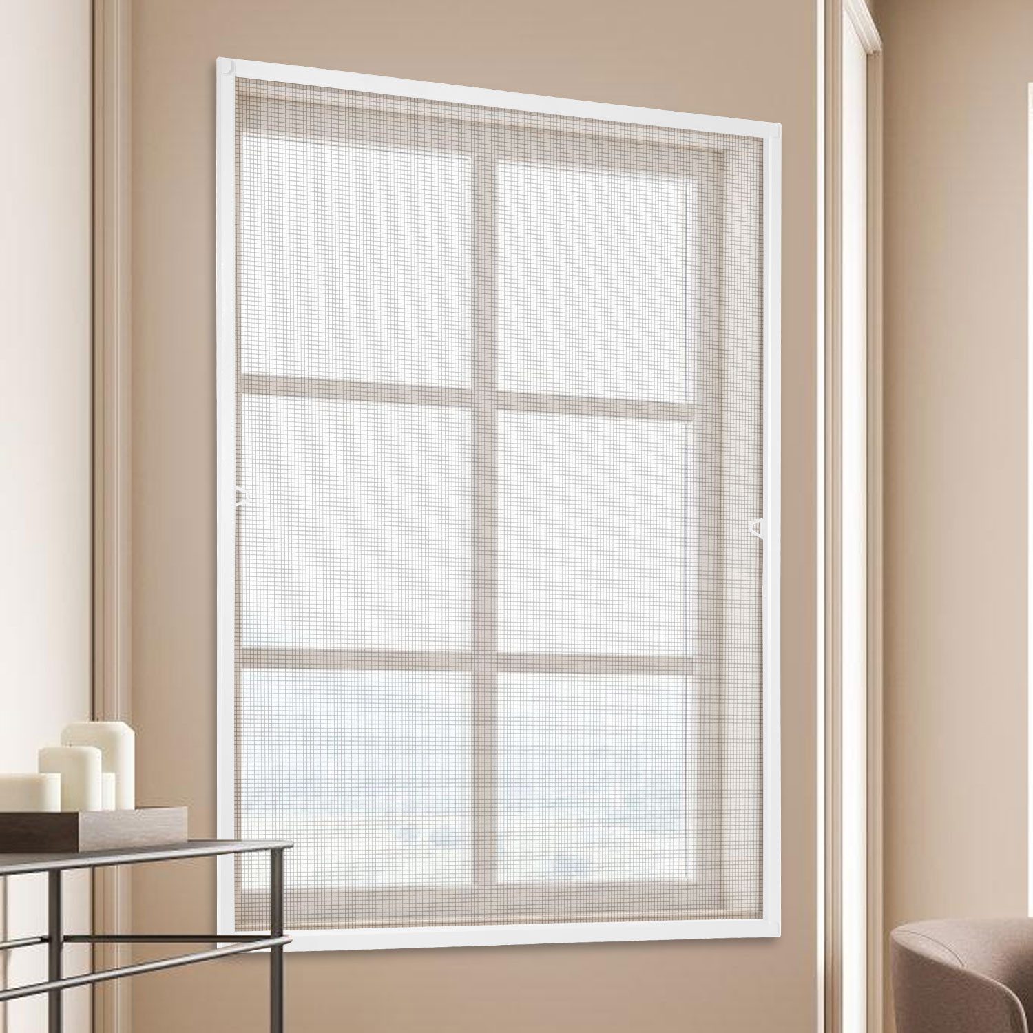 Clanmacy Insektenschutz-Fensterrahmen Fliegengitter Fenster Insektenschutz Moskitonetz Mückenschutz Gaze