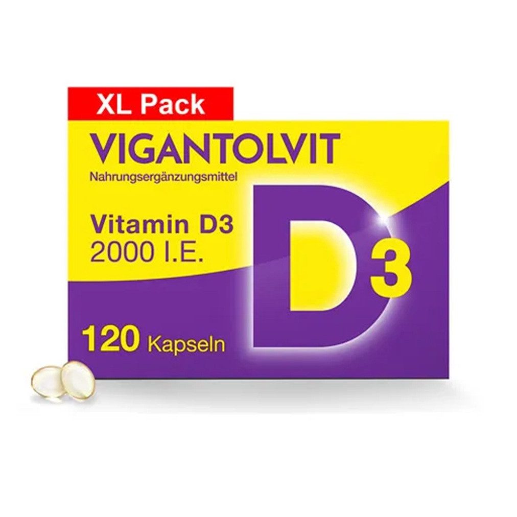 WICK Vigantolvit 2000 I.E. Vitamin D3 Weichkapseln, 120 St., 21,6 g, Für die tägliche Vitamin-D-Versorgung