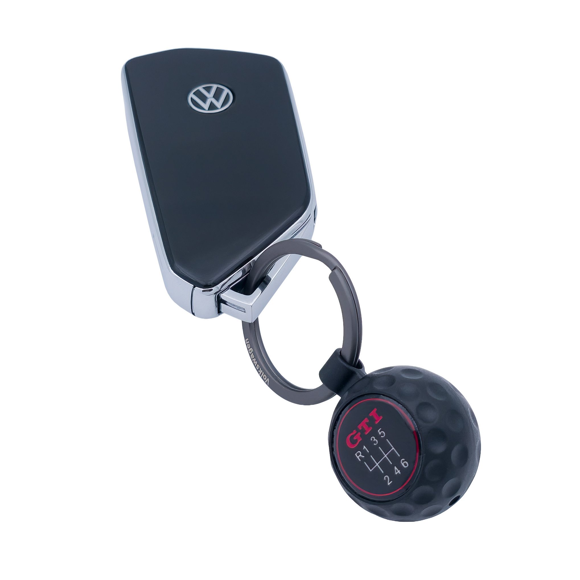 Volkswagen Schlüsselanhänger GTI Golfball Optik Schaltknauf, mit 6-Gang Schalttafel, aus Metall, Retro, 3A5087010