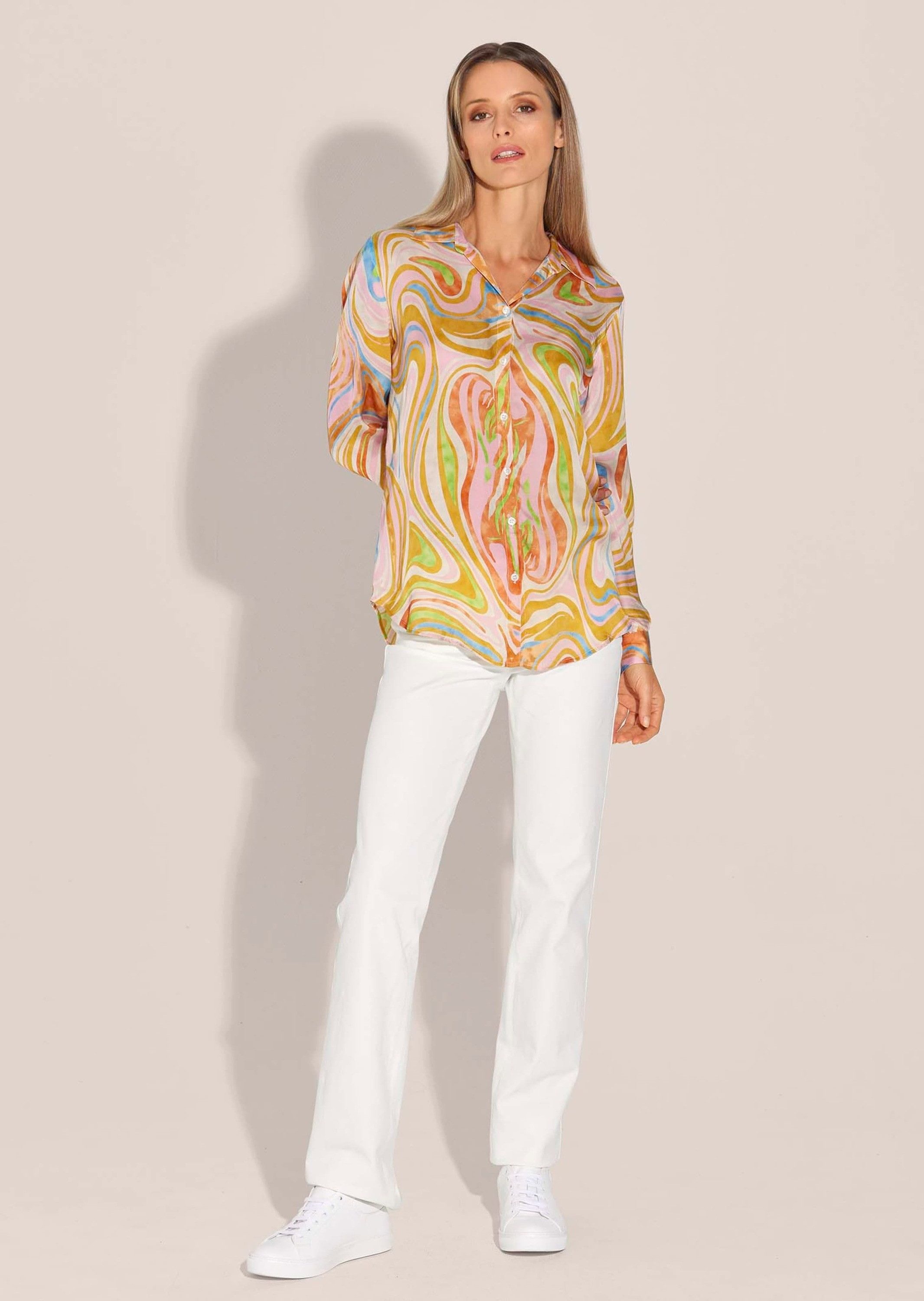 MADELEINE Hemdbluse Longbluse mit Unikat-Print günstig online kaufen