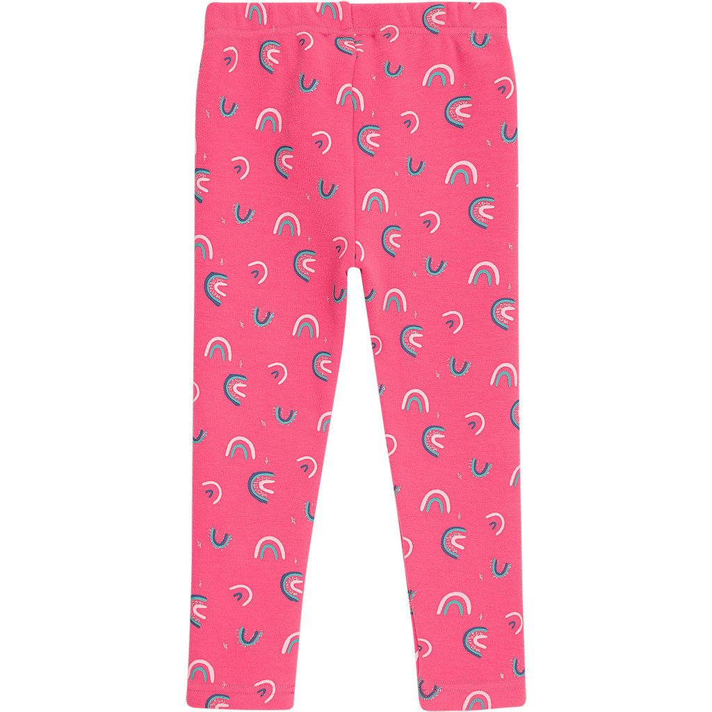 DANAMADE 7/8-Leggings Leggings (1-tlg) DANAMADE Thermo Leggings für Mädchen in Pink mit Regenbogen-Print