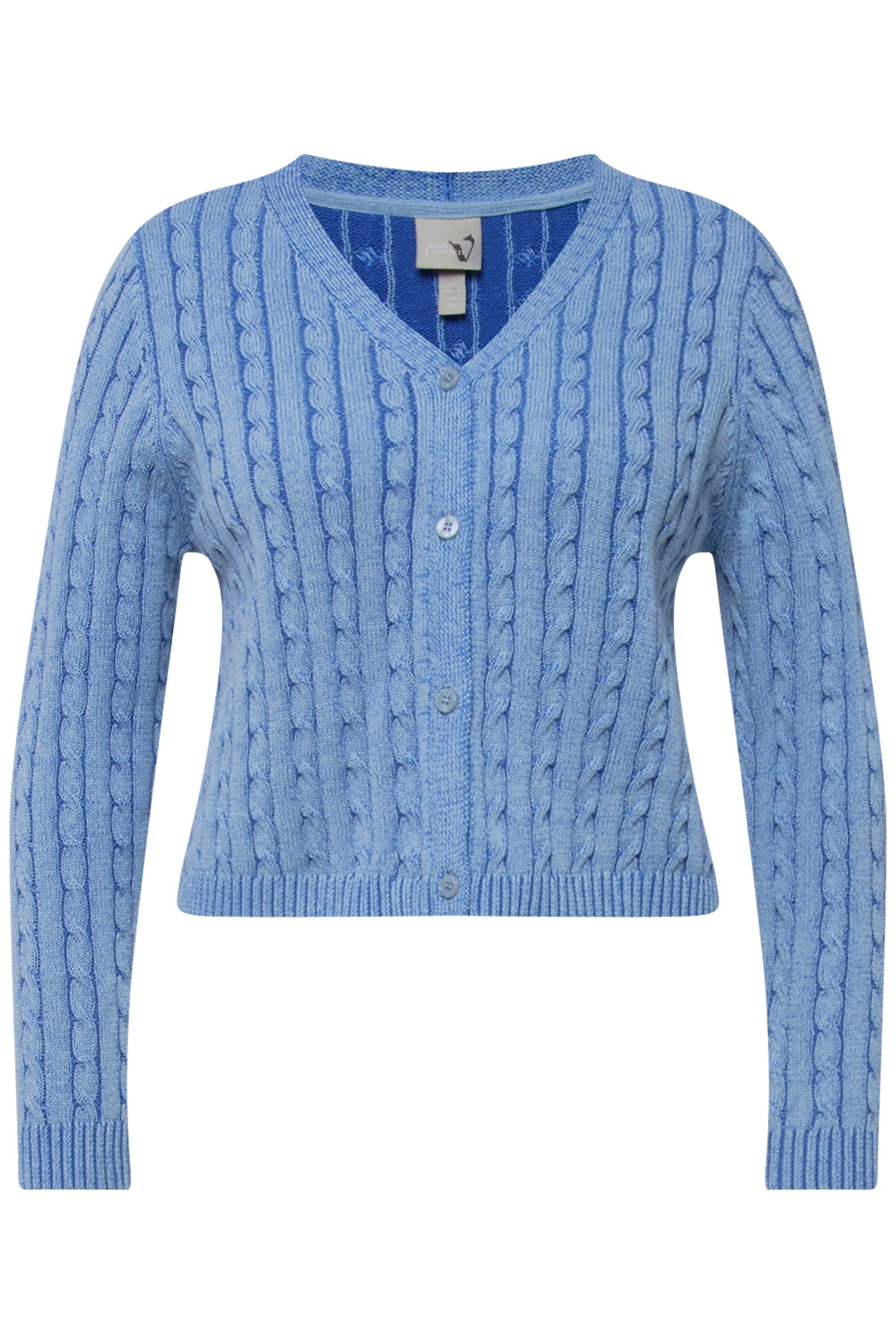 Ulla Popken Strickjacke Strickjacke Zopfmuster Two-Tone-Feinstrick günstig online kaufen