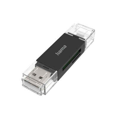 Hama Speicherkartenleser Ham USB-Kartenleser, OTG, USB-A + Micro-USB USB 2.0, SD/microSD