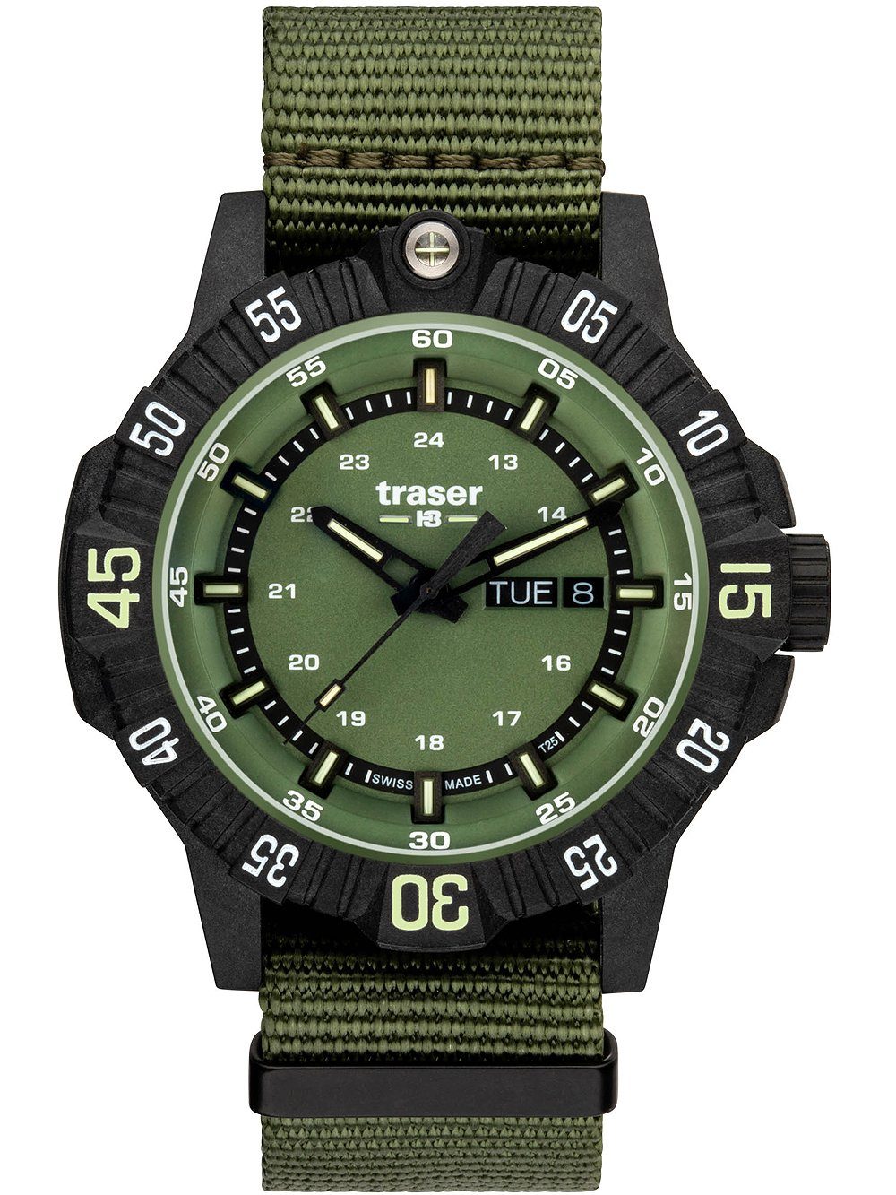 Traser Quarzuhr Traser H3 110726 P99 Q Tactical Green Herrenuhr 46mm 20ATM Traser H3 110726 P99 Q Tactical Green Herrenuhr 46mm 20ATM