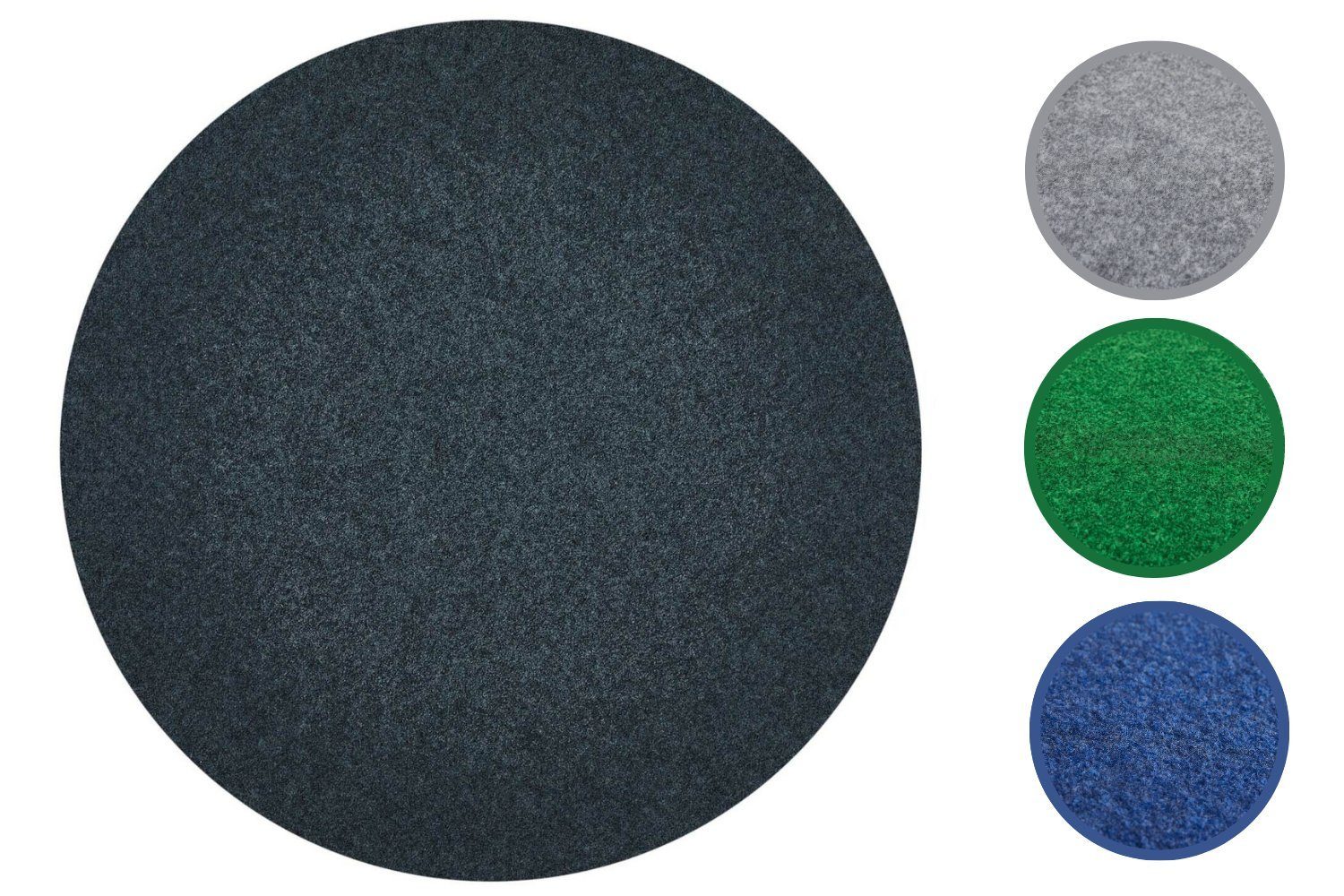 Produktbild von Misento Kunstrasen Outdoor Teppich, Wetterfeste Poolunterlage Rund Für Planschbecken Oder Pool, Strapazierfähig, 300 Cm, Anthrazit