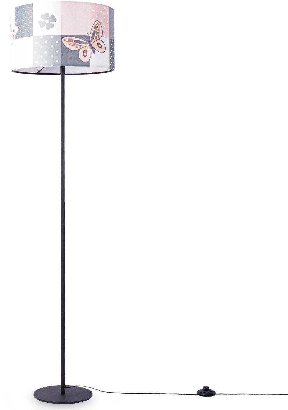 Paco Home Stehlampe Cosmo 220, ohne Leuchtmittel, Lampe Kinderzimmer Kinderlampe Babyzimmer E27 Schmetterling Blumen | Standleuchten