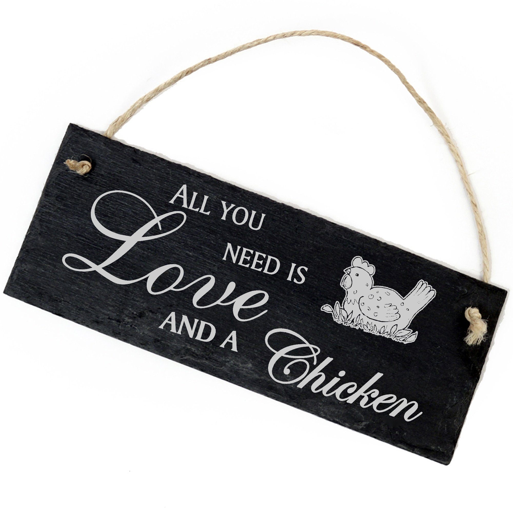 Dekolando Hängedekoration liegendes Huhn 22x8cm All you need is Love and a Chicken