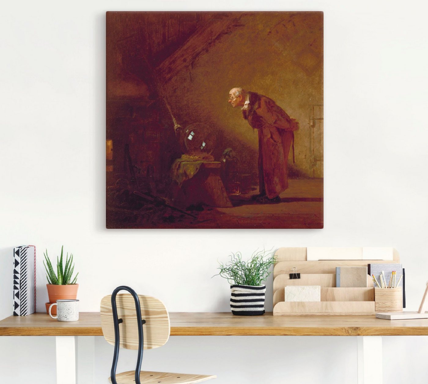 Artland Wandbild »Der Alchimist. Um 1855/60«, Mann (1 Stück), in vielen Größen & Produktarten -Leinwandbild, Poster, Wandaufkleber / Wandtattoo auch für Badezimmer geeignet-HomeTrends