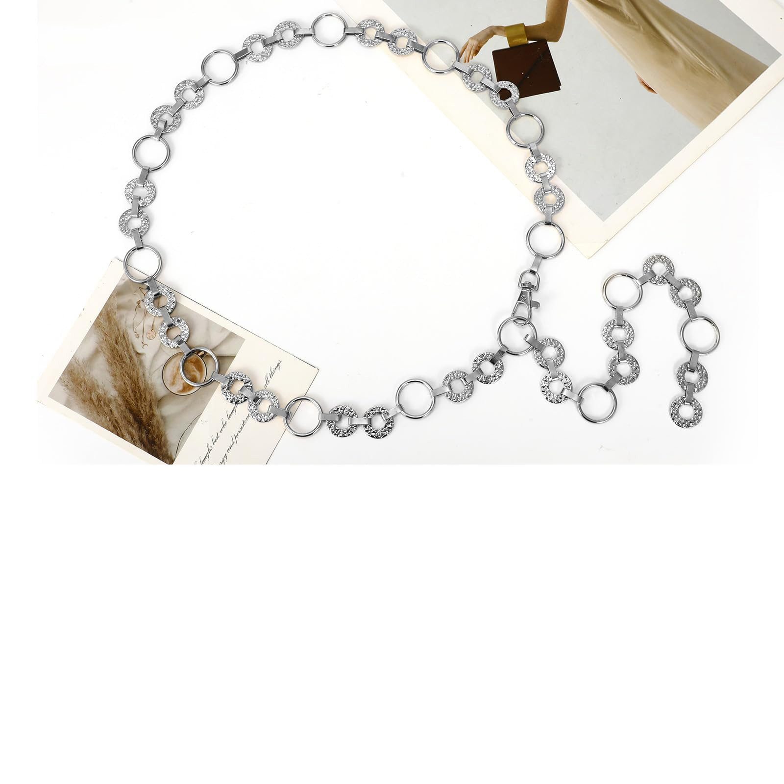 Zaewry Kettengürtel Taillengürtel Schmuckgürtel,Damen-Kettengürtel Taillenkette mitO-Ring,stylischer Gürtel,passend zu Kleidern und Jeans – Bild 5 von 5