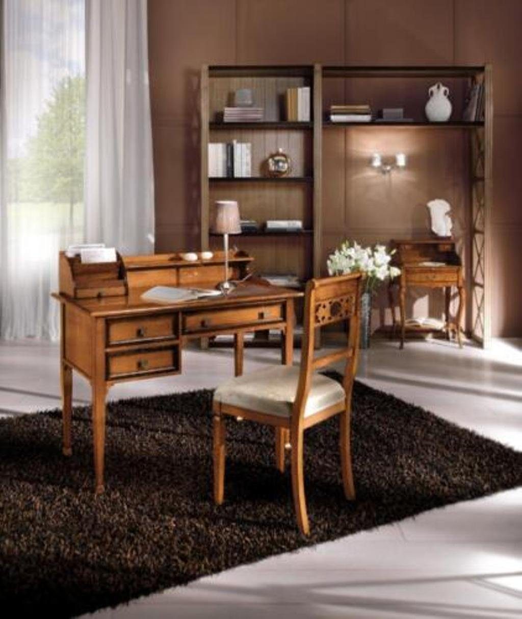 JVmoebel Schreibtisch, Holztisch Stuhl Tische 2tlg Einrichtung Echtholz Büro Schreibtisch