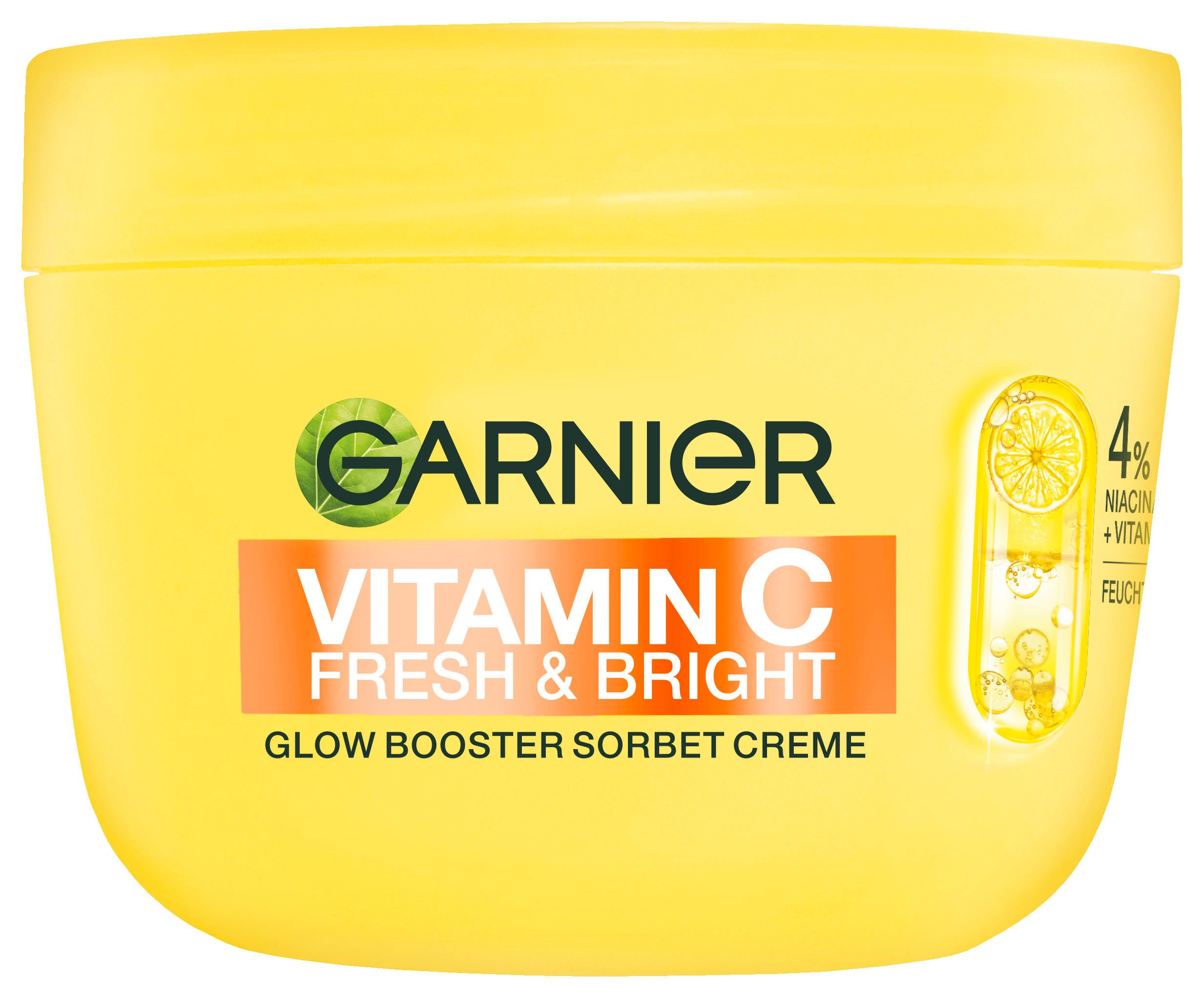 GARNIER Tagescreme VITAMIN C FRESH & BRIGHT GLOW BOOSTER SORBET CREME, mit feuchtigkeitsspendender Pflege, für alle Hauttypen geeignet