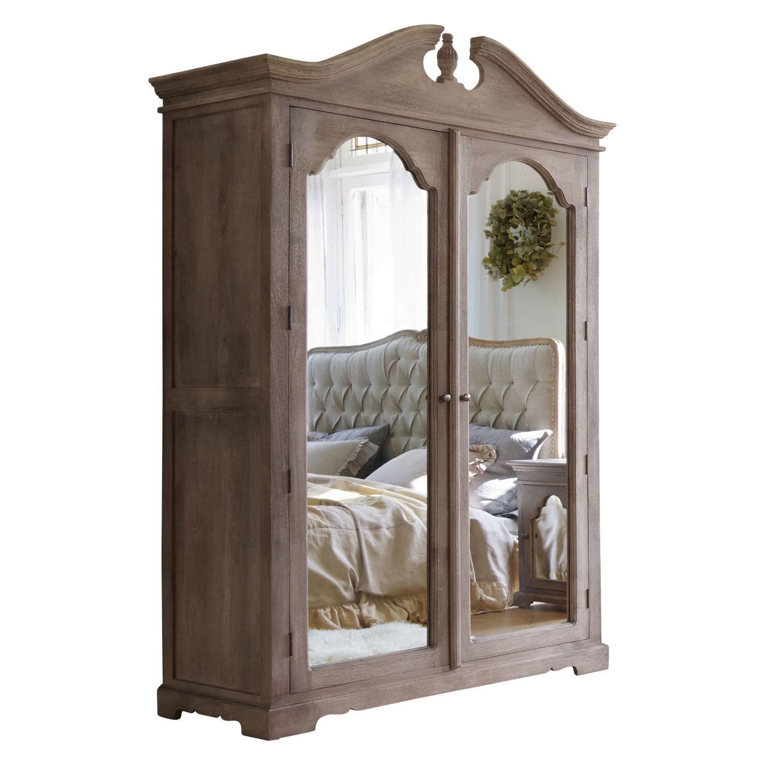 Mirabeau Spiegelschrank Kleiderschrank Somerset antikbraun