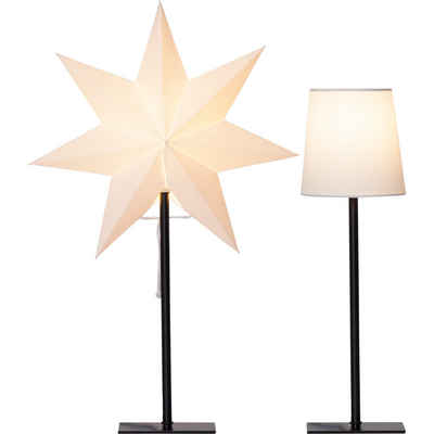 STAR TRADING LED Dekolicht Tischlampe Frozen mit Wechselschirm, weiß, 55cm/42cm, Tischlampe Frozen mit Wechselschirm, weiß, 55cm/42cm
