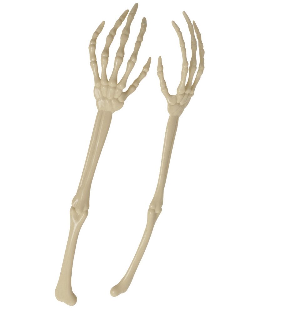 Fries Dekoobjekt 2 Stück XXL Skelett Hände 34 cm Lang Horror Halloween Karneval Party, 2 x Skeletthand – Bild 2 von 2