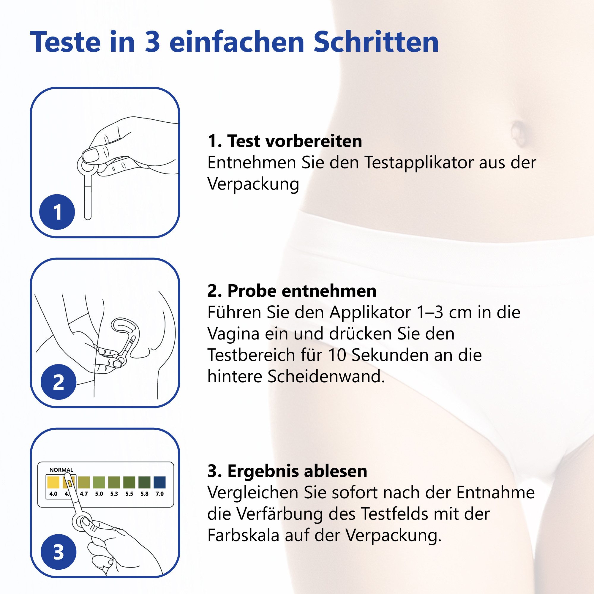 LuxmedIQ Intimpflege - Vaginaler pH-Test zur Früherkennung Bakterieller Vaginose, 20-tlg., Einfache & schmerzfreie Anwendung