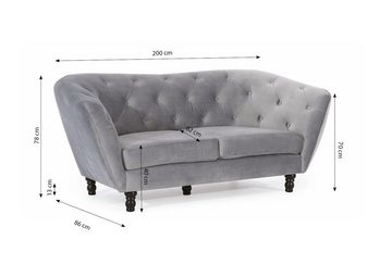 Fun Möbel Polstergarnitur Sofa-Set 3-2-1 Designer-Sofa Charlotte Stoff, (3-tlg., Sofa-Set 3-2-1 Designer-Sofa Charlotte Stoff)