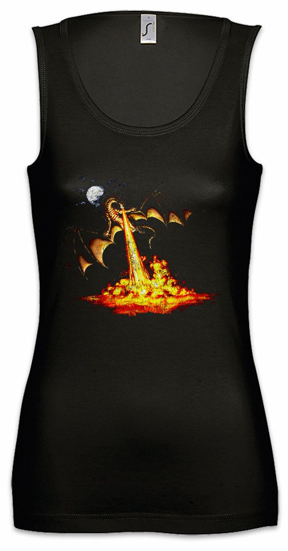 Tanktop Dragon III Ärmelloses Damen T-Shirt Drache Fantasy Tattoo Monster