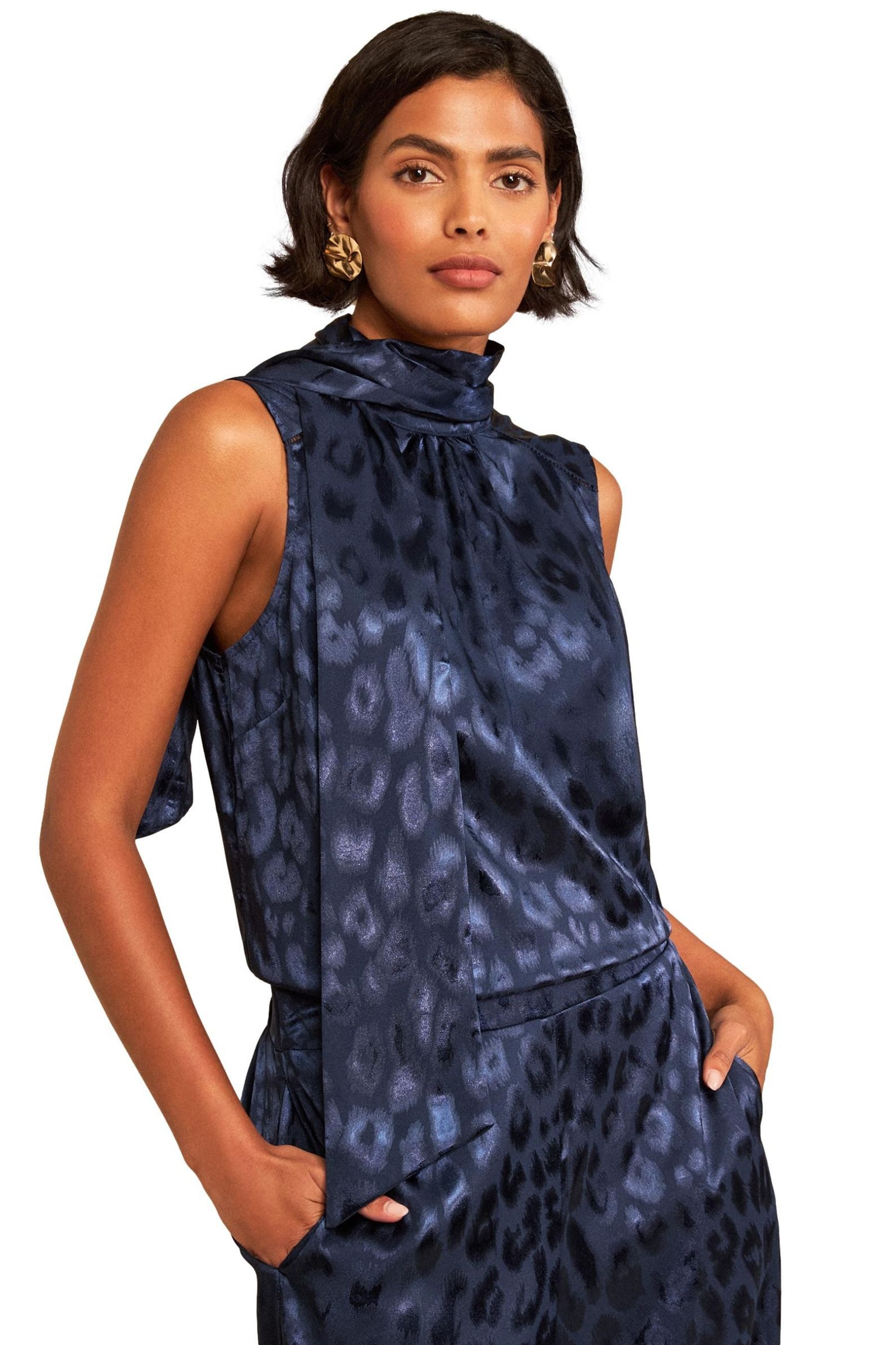 Love & Roses Satinbluse Love & Roses ärmelloses Oberteil, Satin-Jacquard (1-tlg)