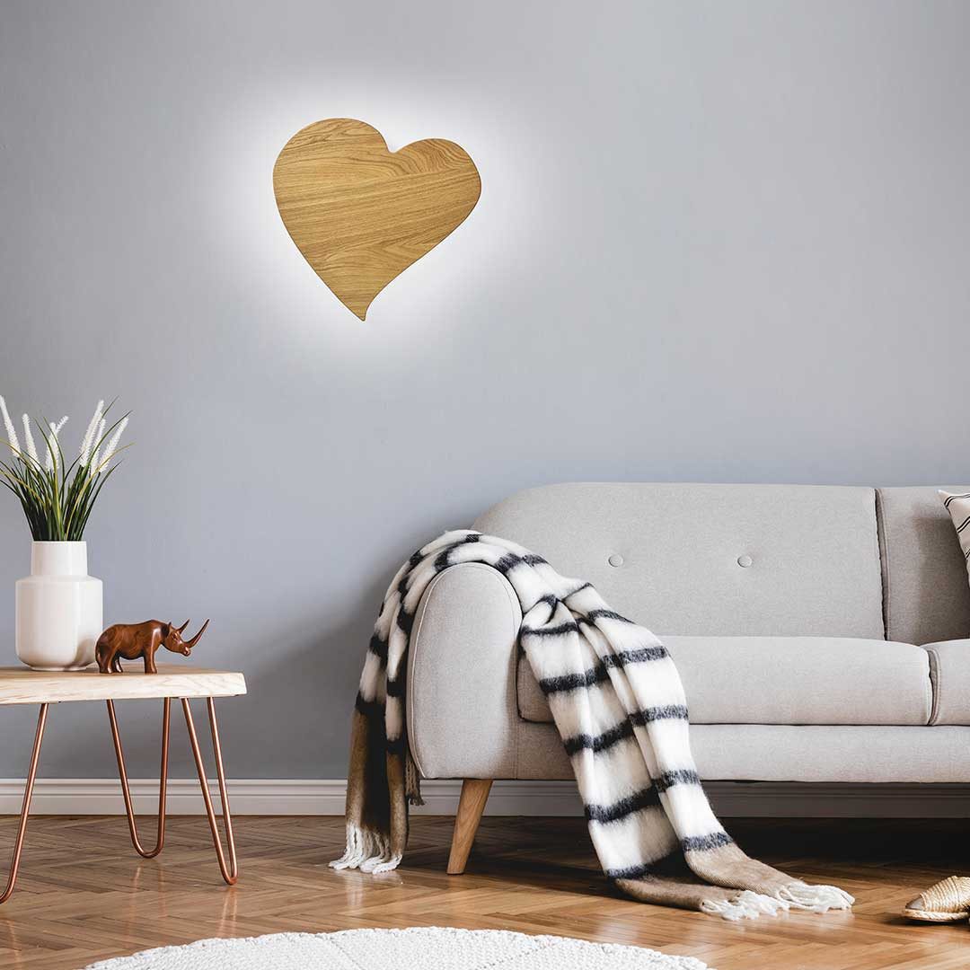 HerzBlut LED Wandleuchte HerzBlut Herz mini beleuchtet, Alu LED-Leiste Acryl, satiniert