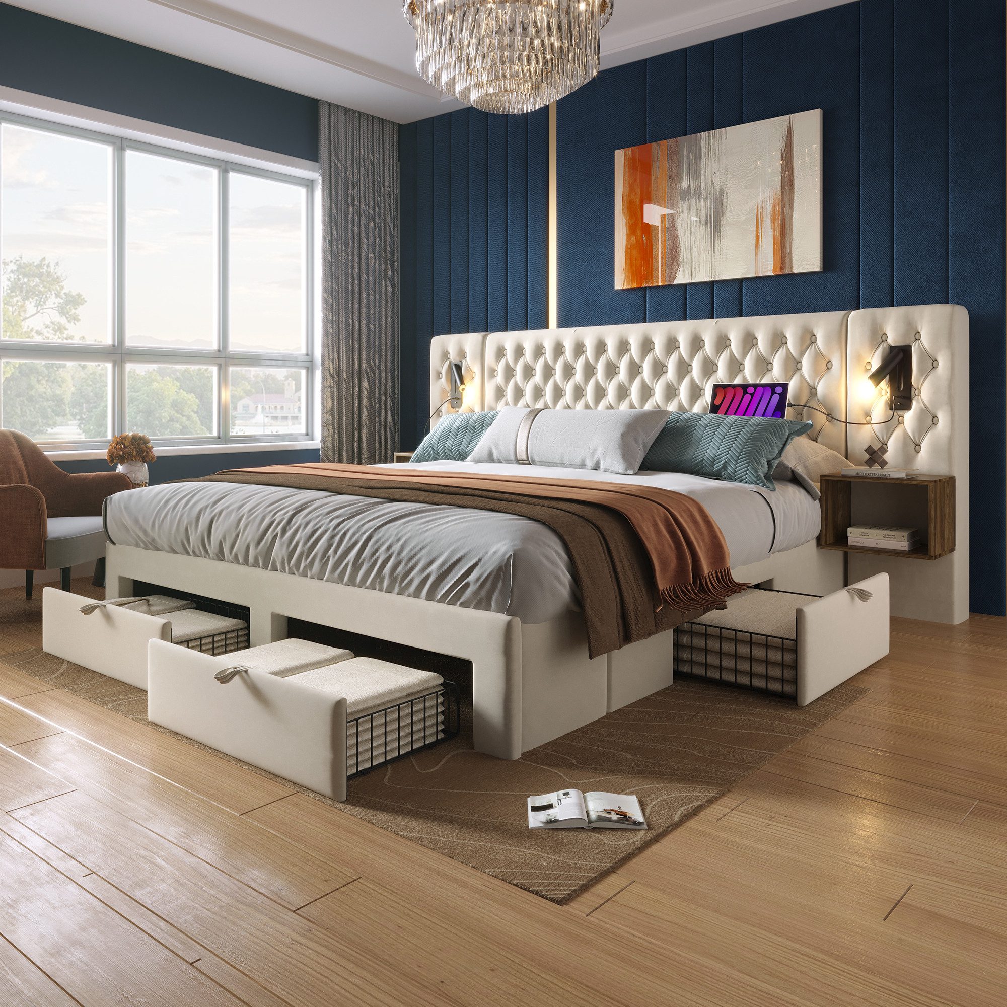 OKWISH Polsterbett Bettanlage Schlafzimmer Komplett Set günstig online kaufen
