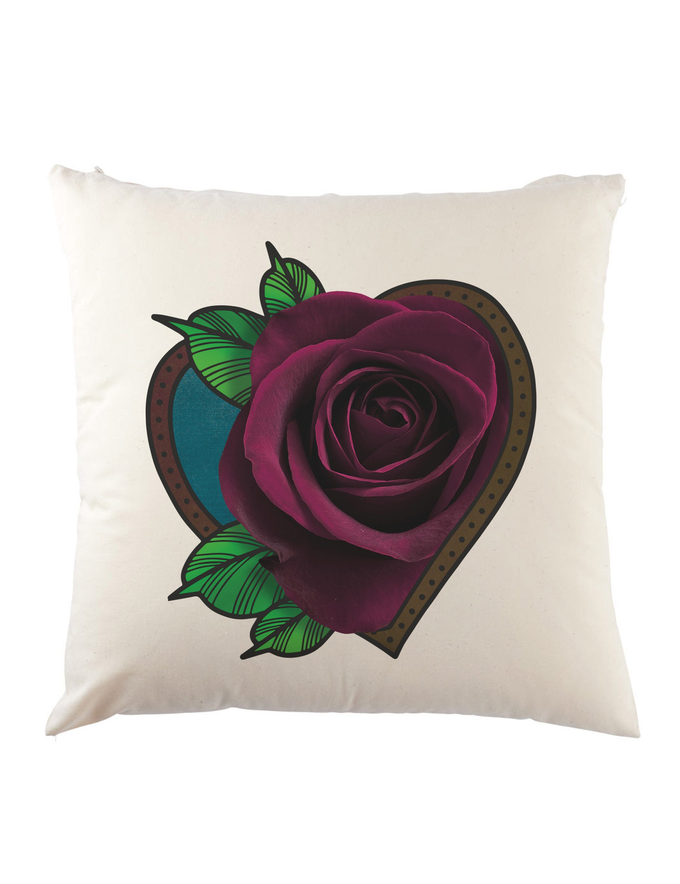 Urban Backwoods Dekokissen Tattoo Rose Dekokissen Oldschool Art Artist Traditional Neotraditional, Newschool Tätowiermaschine Tattoo Artist