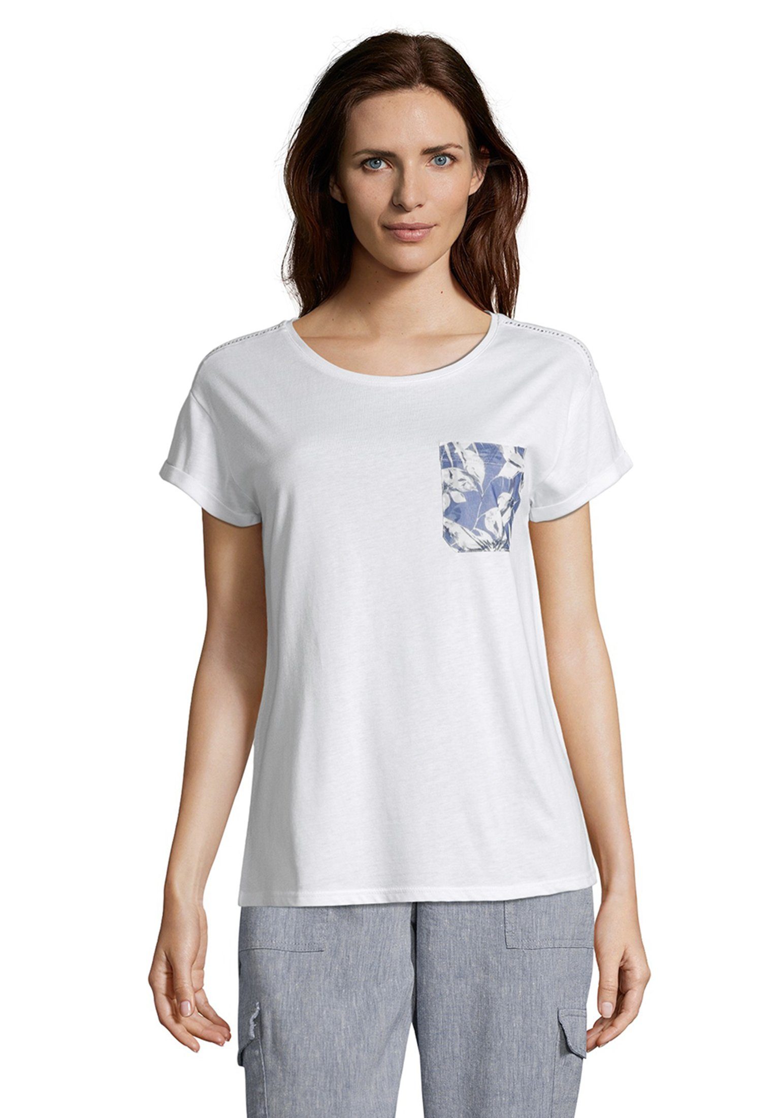 Betty&Co T-Shirt mit Taschen (1-tlg) Materialmix