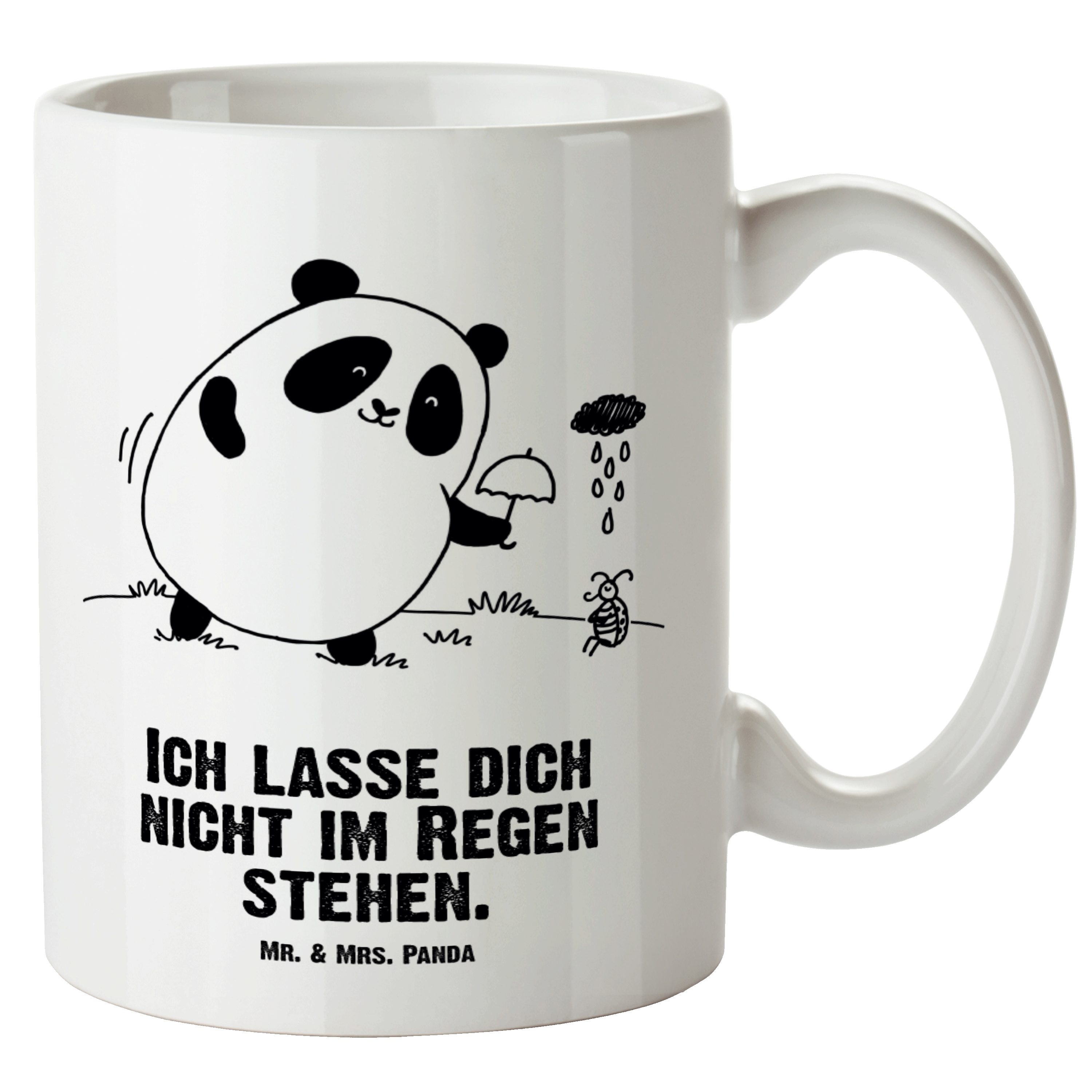 Mr. & Mrs. Panda Tasse Easy & Peasy Zusammenhalt - Weiß - Geschenk, XL Tasse, Große Tasse, G, XL Tasse Keramik