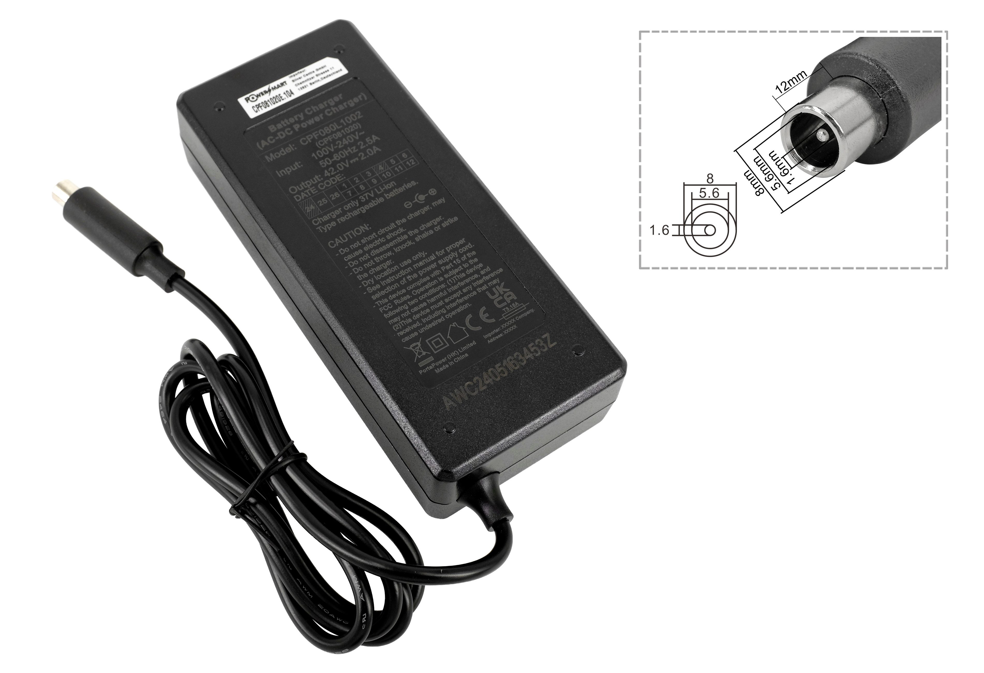 PowerSmart Batterie-Ladegerät (2A 42V für STREETBOOSTER One,STREETBOOSTER Two)