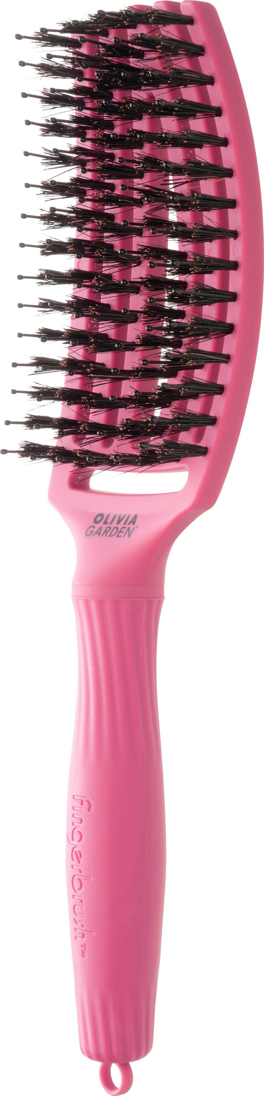 OLIVIA GARDEN Haarbürste Fingerbrush zum zur Glätten, und Combo Medium, Ideal Entwirren Kopfhautmassage