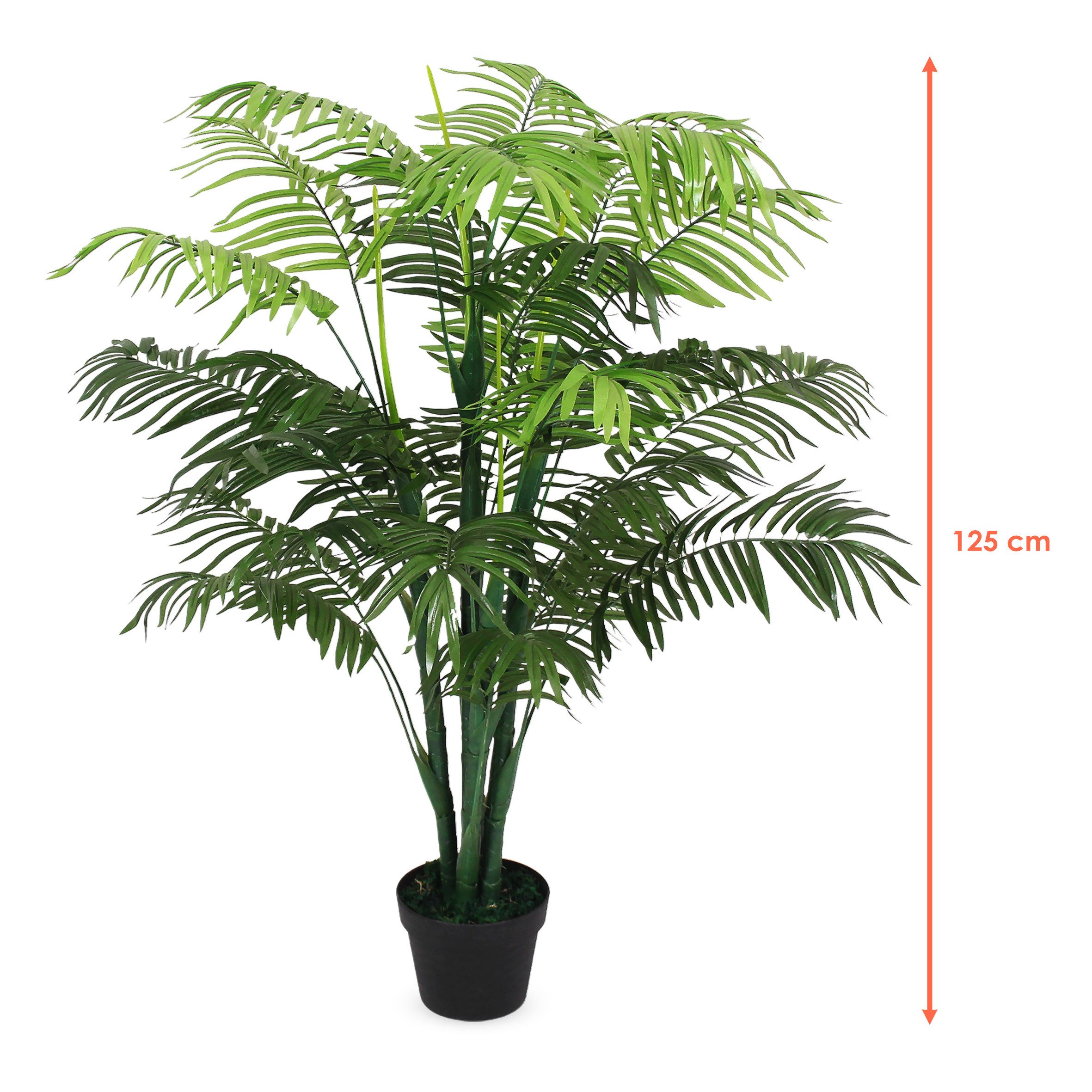 Künstliche Zimmerpflanze Kunstpflanze im Blumentopf 125 cm - Palme breit Zi günstig online kaufen