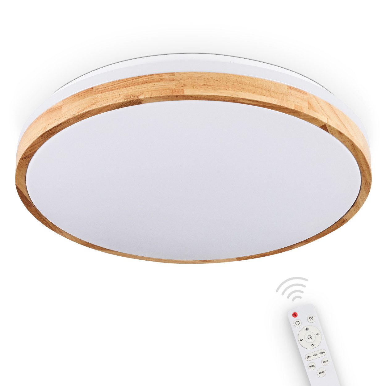 hofstein Deckenleuchte dimmbare Deckenlampe aus Metall/Bambus/Kunststoff günstig online kaufen