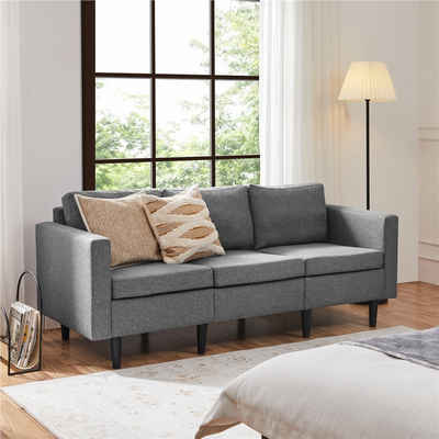 Yaheetech Schlafsofa, 3-Sitzer-Sofa Couch Polstersofa für 3 Personen, max.340 KG belastbar