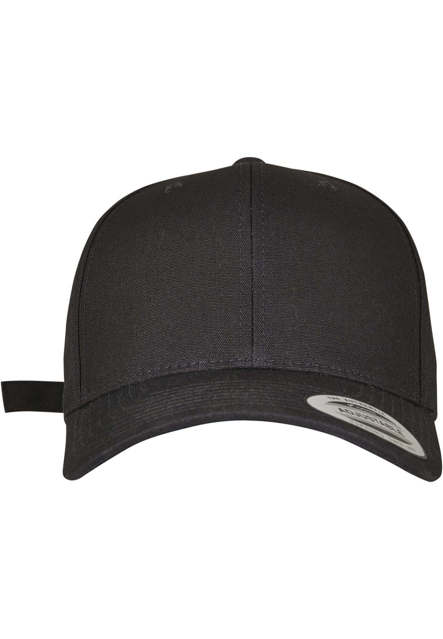 black Cap Flex Snap Snapback 6-Panel Flexfit Curved Metal