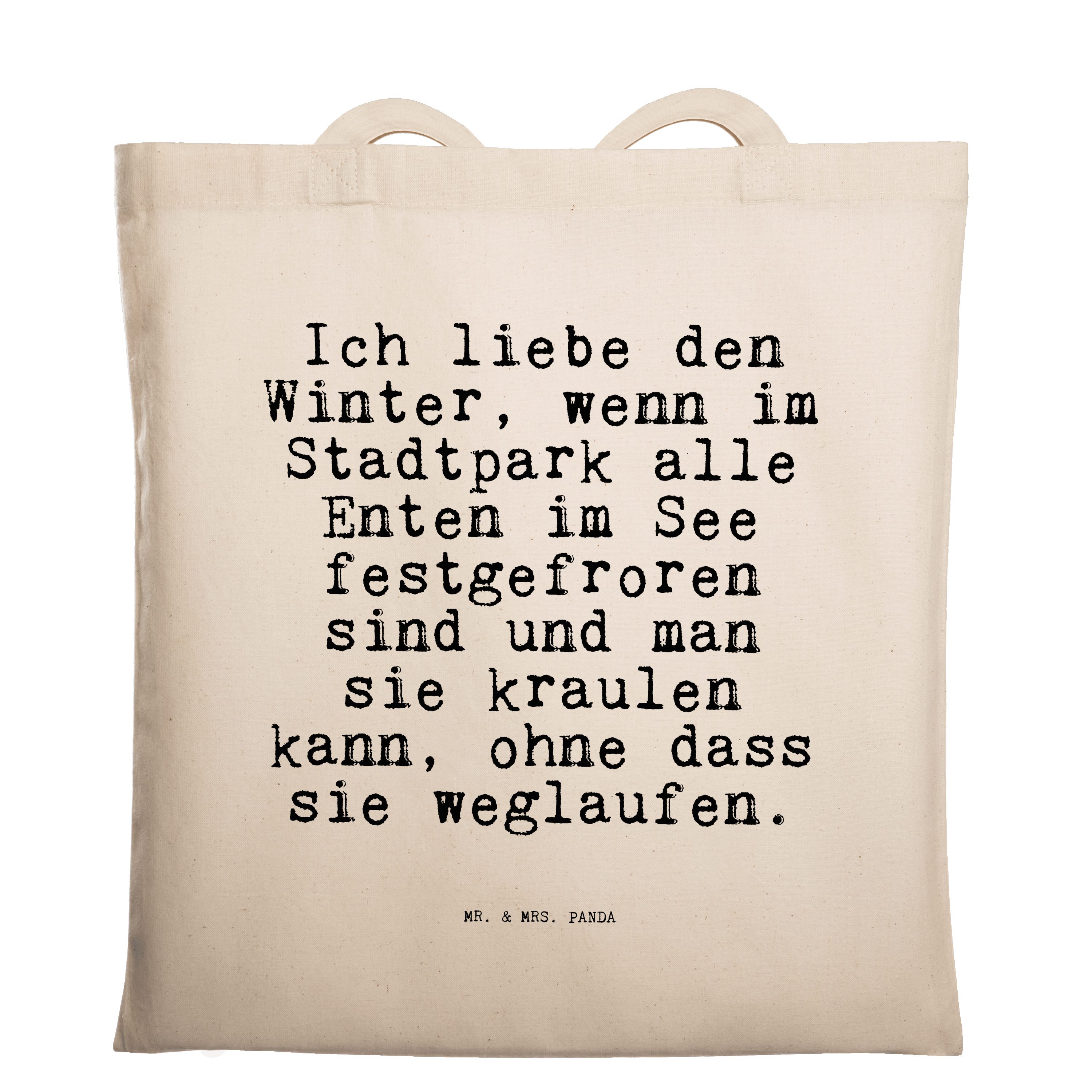 Mr. & Mrs. Panda Tragetasche »Ich liebe den Winter,... Transparent