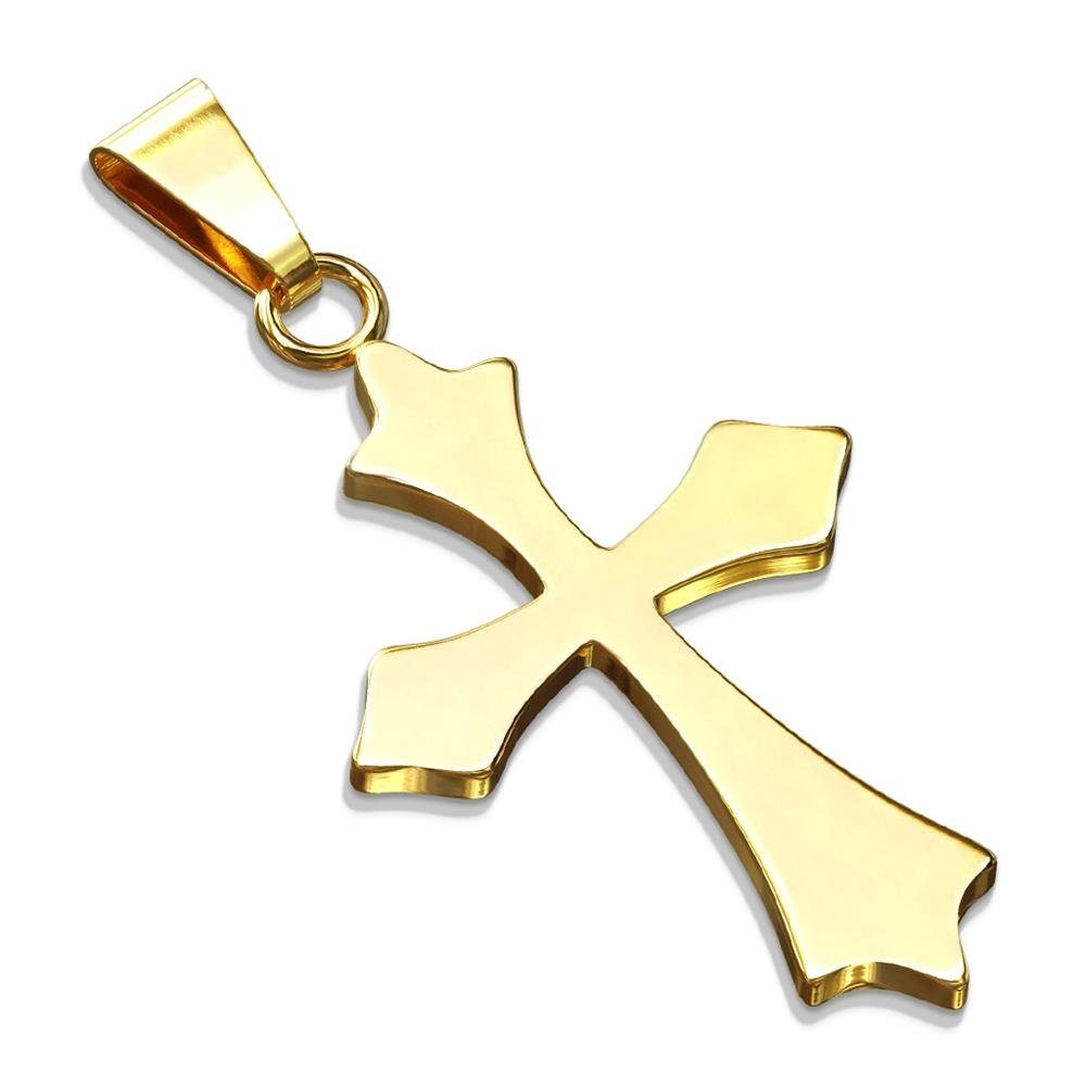 BUNGSA Anhänger Set Anhänger aus Unisex Edelstahl Keltenkreuz (1-tlg), Gold Pendant Halsketten