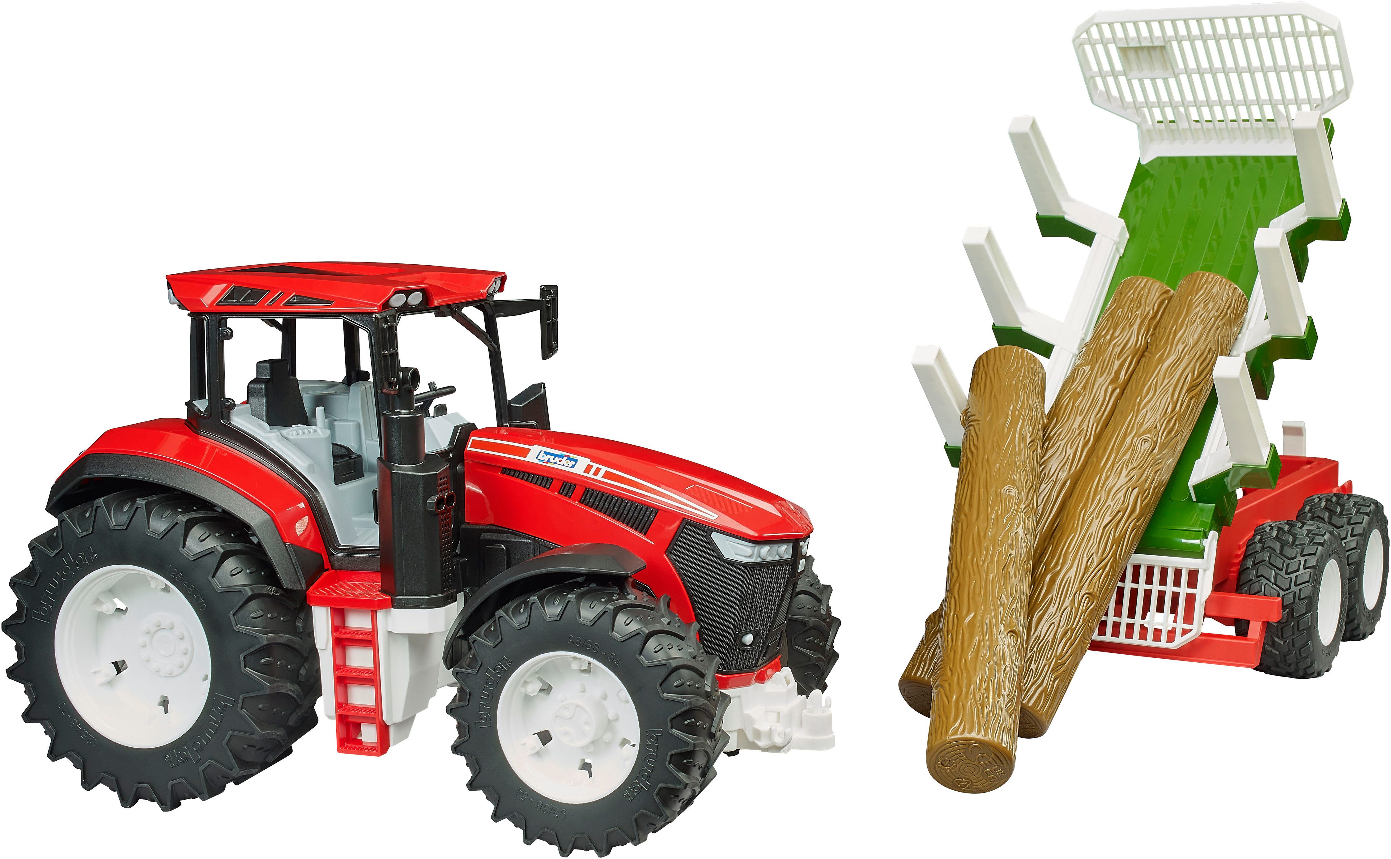 Bruder® Spielzeug-Traktor Roadmax Traktor mit Rückeanhänger (03453), Made in Europe