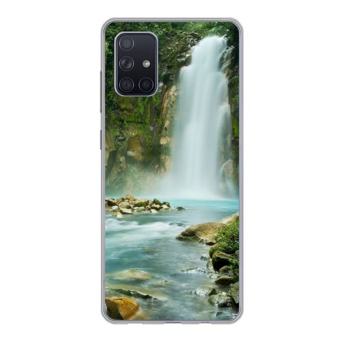 MuchoWow Handyhülle Dschungel - Natur - Wasserfall Handyhülle Samsung Galaxy A51 5G Smartphone-Bumper Print Handy