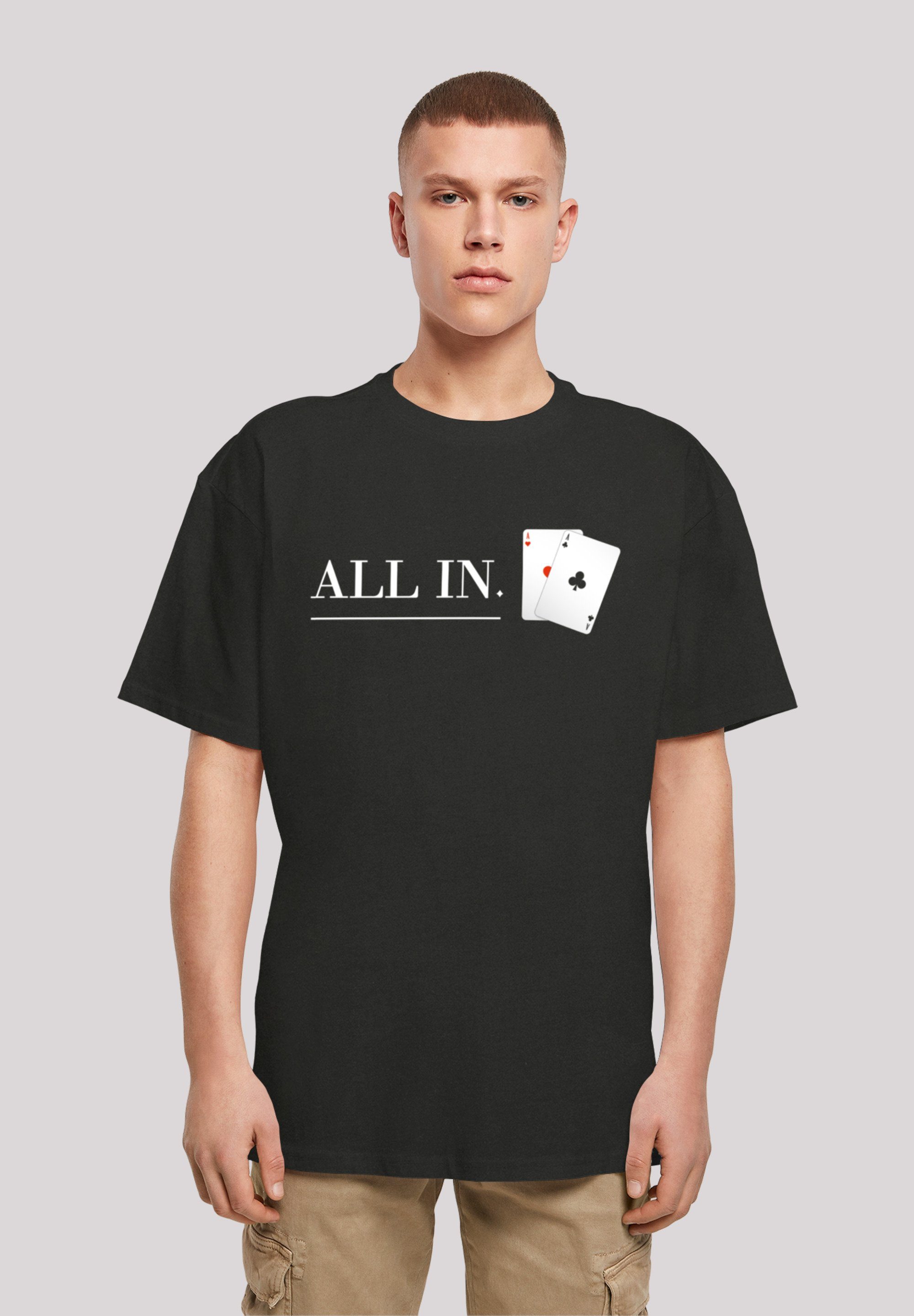Karten schwarz All Poker F4NT4STIC Print T-Shirt In