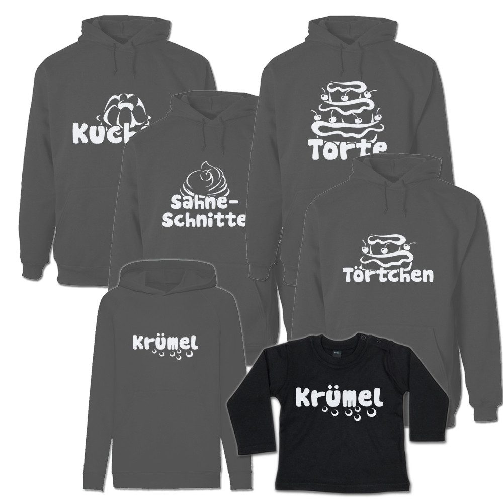 G-graphics Kapuzenpullover Kuchen, Sahneschnitte, Torte, Törtchen & Krümel (Familienset, Einzelteile zum selbst zusammenstellen) Kinder & Erwachsenen-Hoodie & Baby Sweater