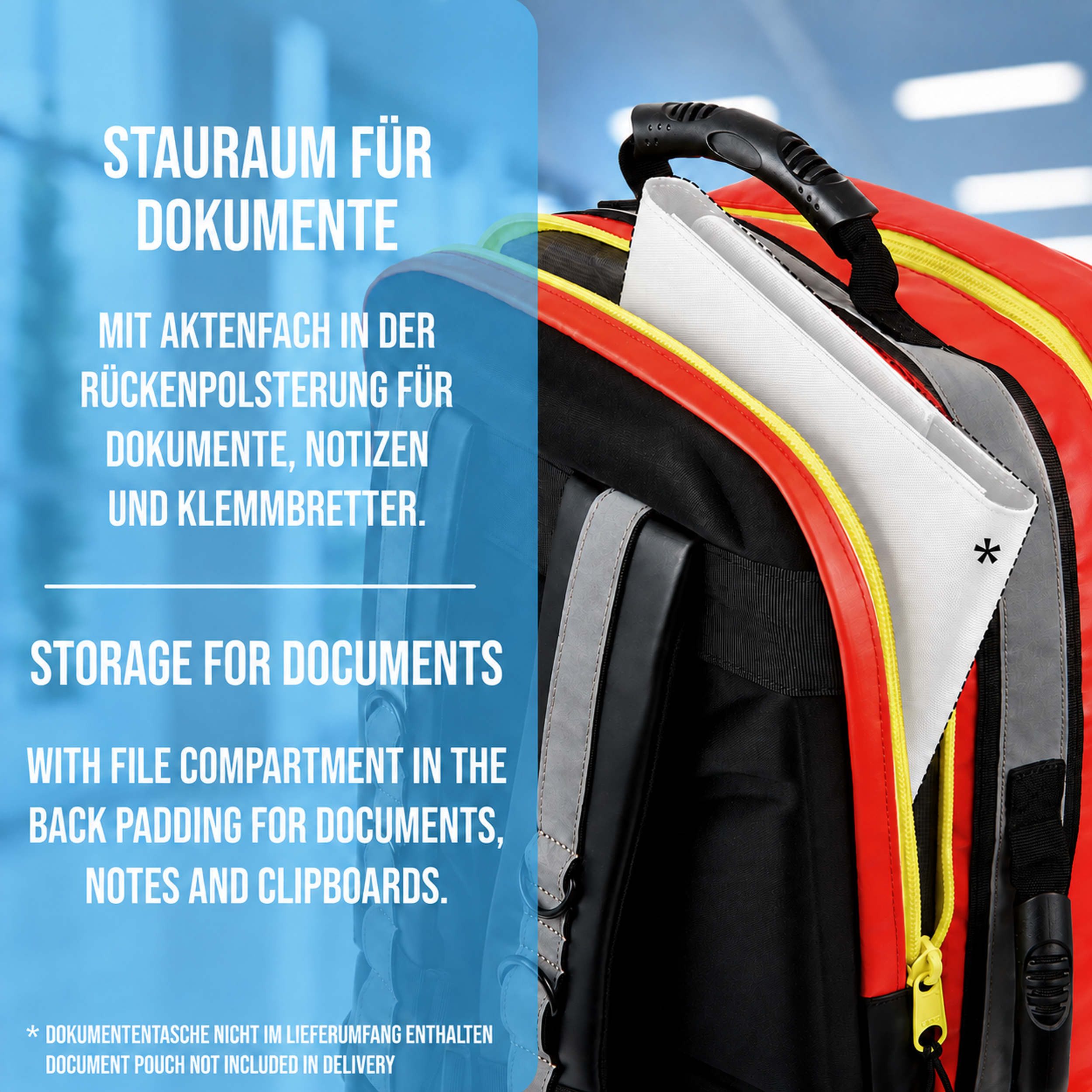 pulox Erste-Hilfe-Set Erste Hilfe Rucksack - Großer Notfallrucksack in Rot aus Plane, (1 St) – Bild 5 von 5