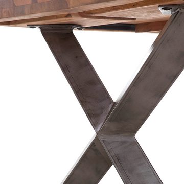 Lomadox Essgruppe TARRAS-123, (Spar-Set, 5-tlg), Sitzgruppe Esszimmer 4 Stühle Massivholz Gestell Tischplatte 200 cm