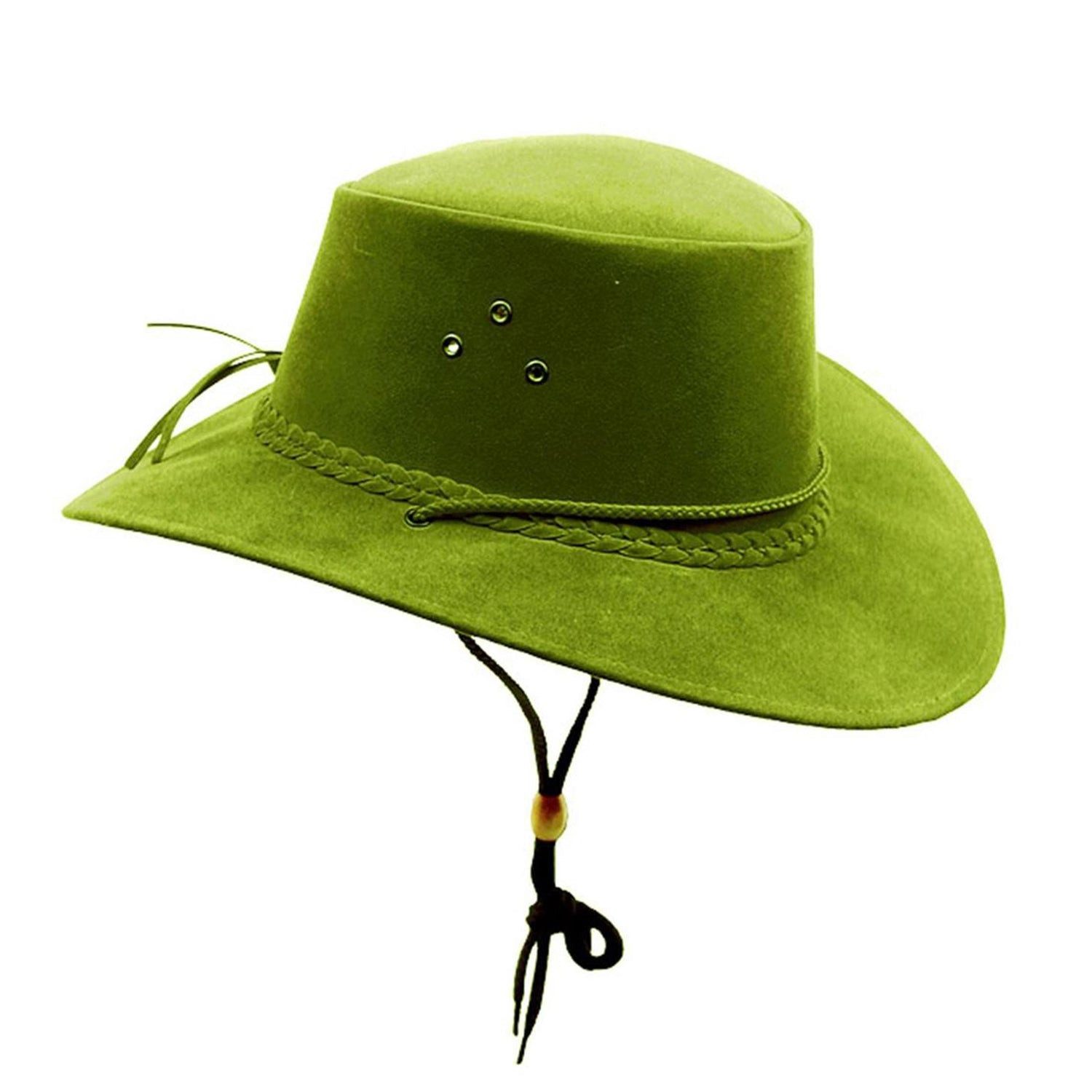 Outbacker Cowboyhut Sommerhut aus veganem Leder super leicht und luftig inkl. Kinnband was