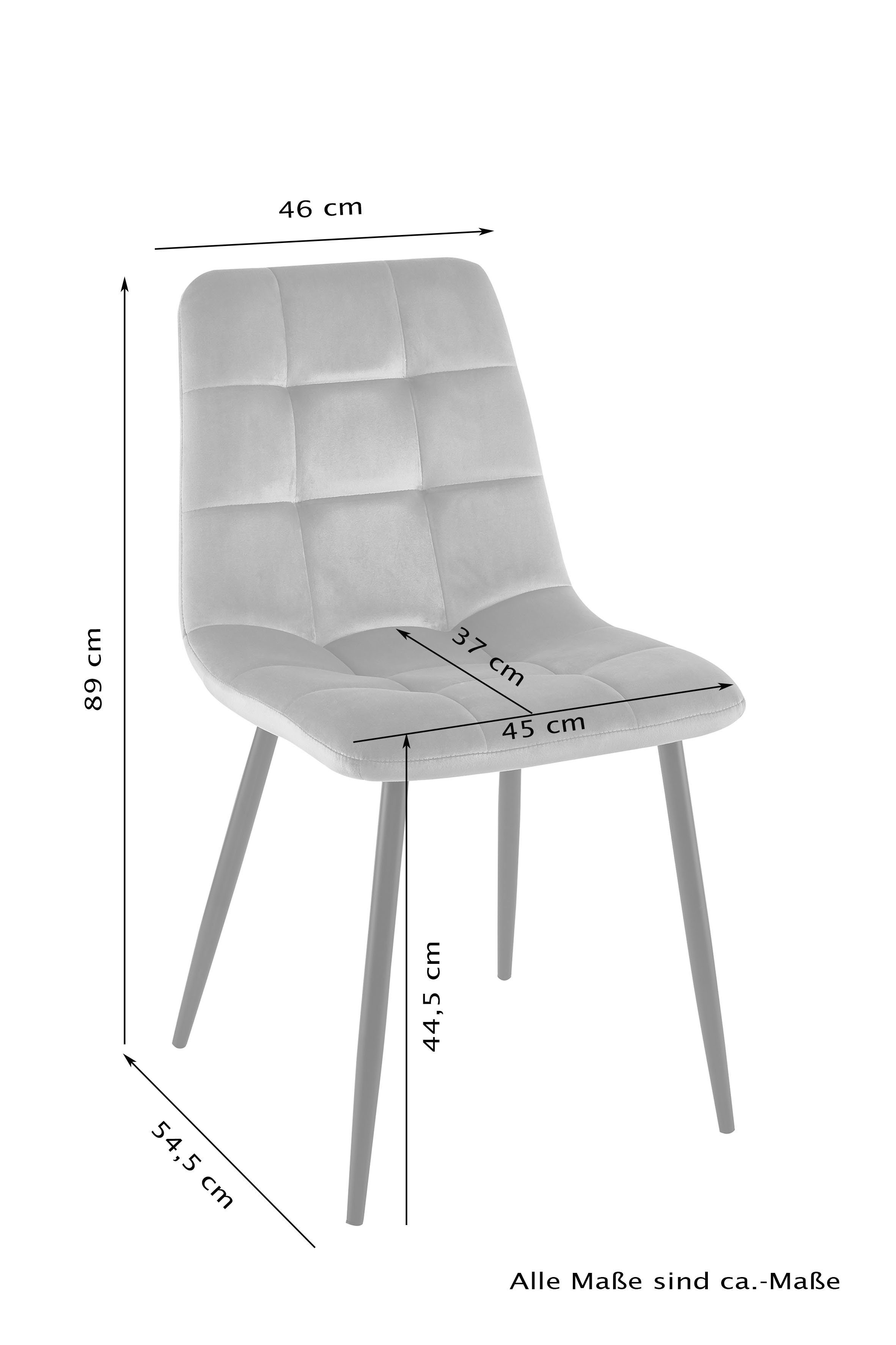 Kelly Homexperts Esszimmerstuhl 2 Bezug in (Set, altrosa St), Samtstoff