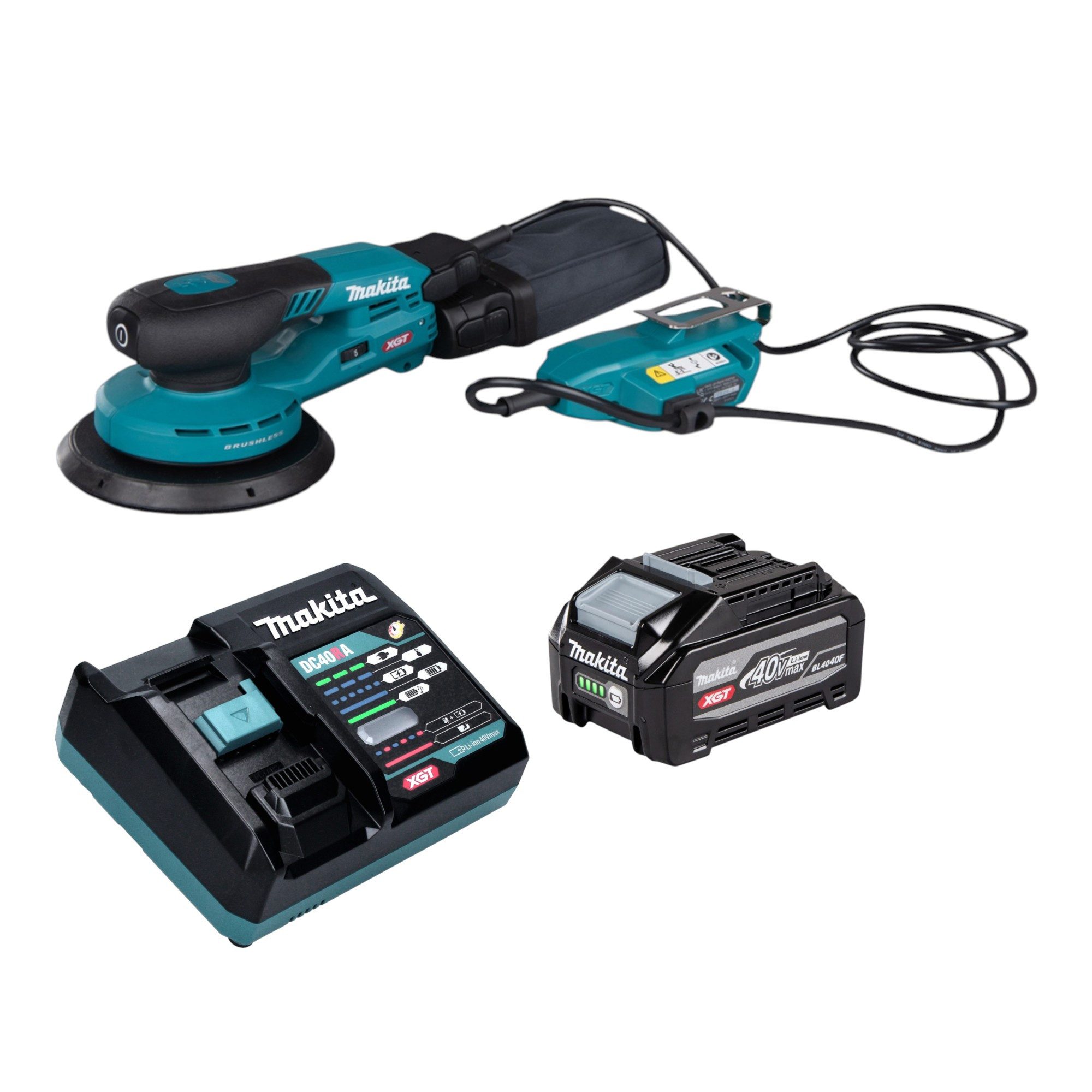 Makita Akku-Exzenterschleifer BO 002 CGU101 40V max. 150mm 5,0mm Hub + 1x Akku 4,0 Ah + Ladegerät