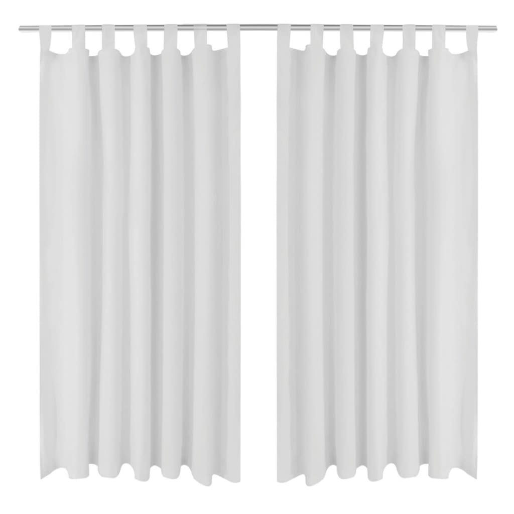 Vorhang Vorhänge Gardinen aus Satin 2-teilig 140 x 245 cm Weiß, furnicato, (2 St)