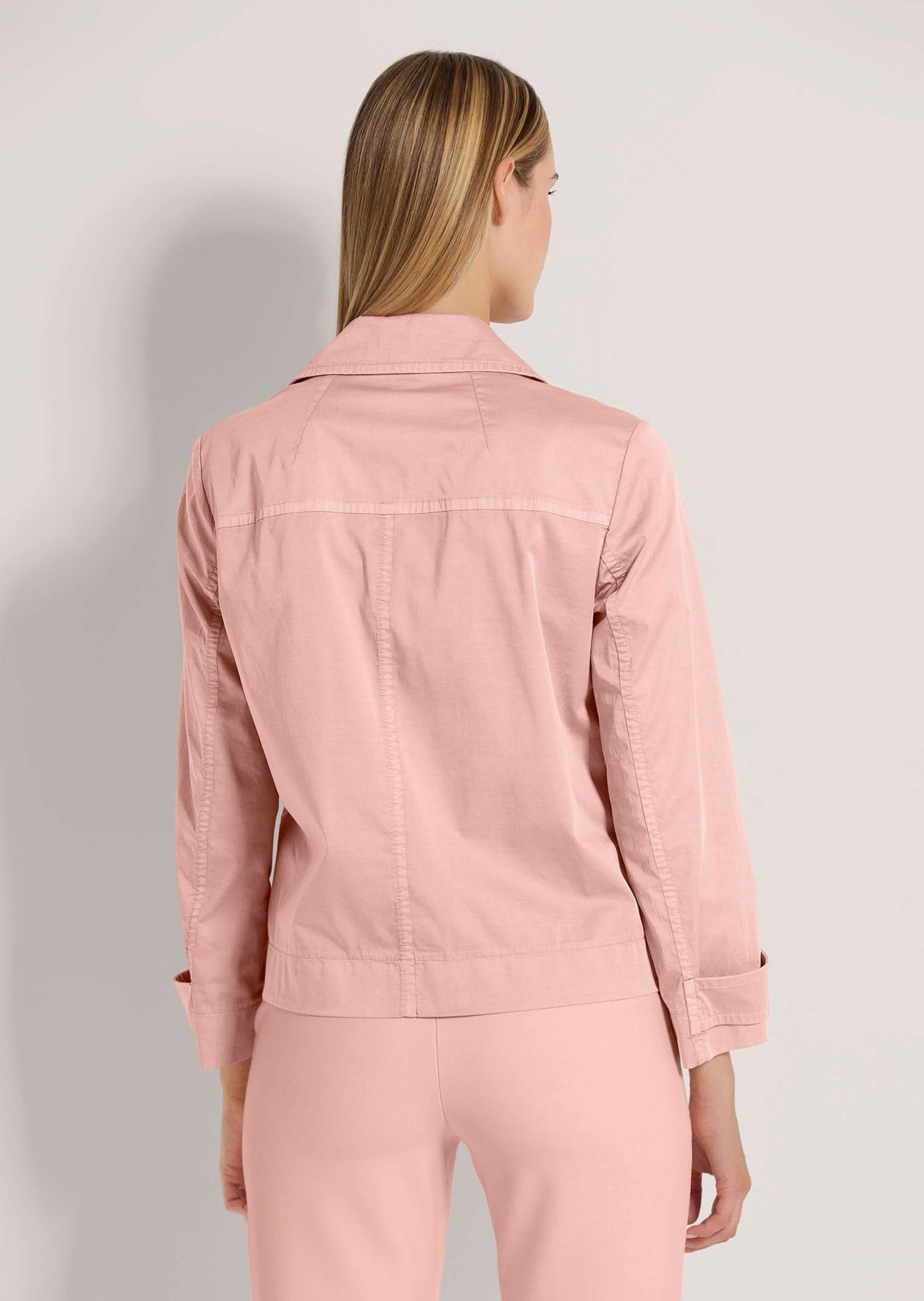 MADELEINE Trenchcoat Modischer Kurztrench im Used-Look Uni-Design mit markantem Reverskragen und Zweireiher