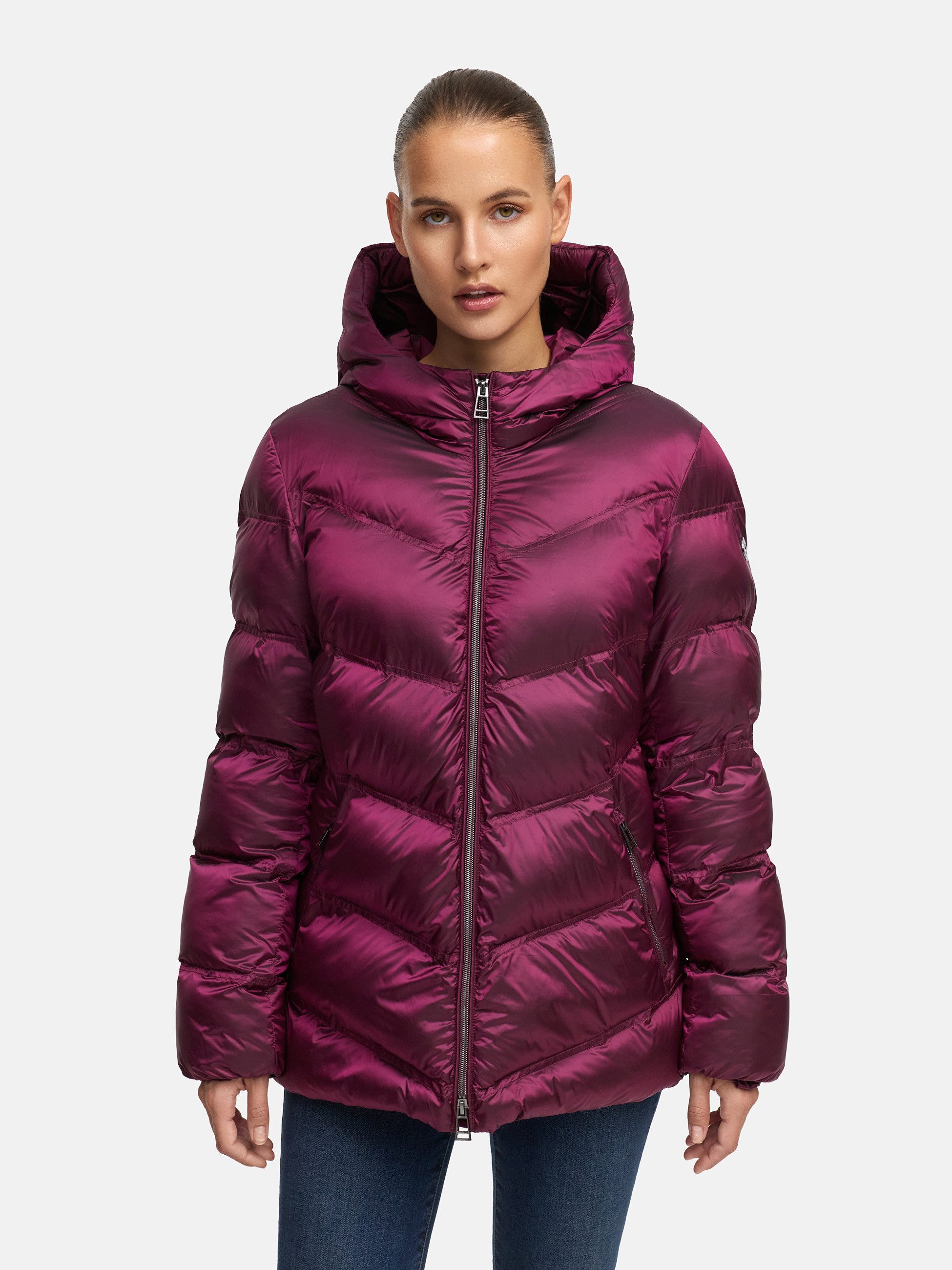 Manisa Steppjacke mit Stehkragen, Kapuze und günstig online kaufen