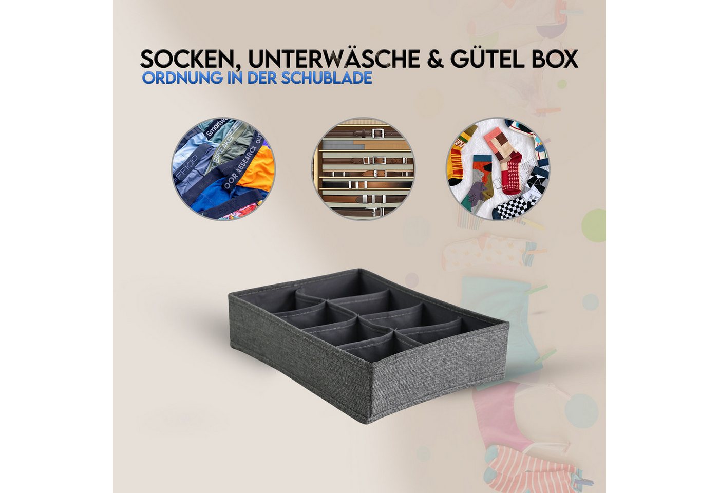 Thumbnail - hausleben Aufbewahrungsbox Aufbewahrungsbox mit Deckel - Ottoman & Sitzhocker mit Stauraum, Aufbewahrung & Organizer - S...